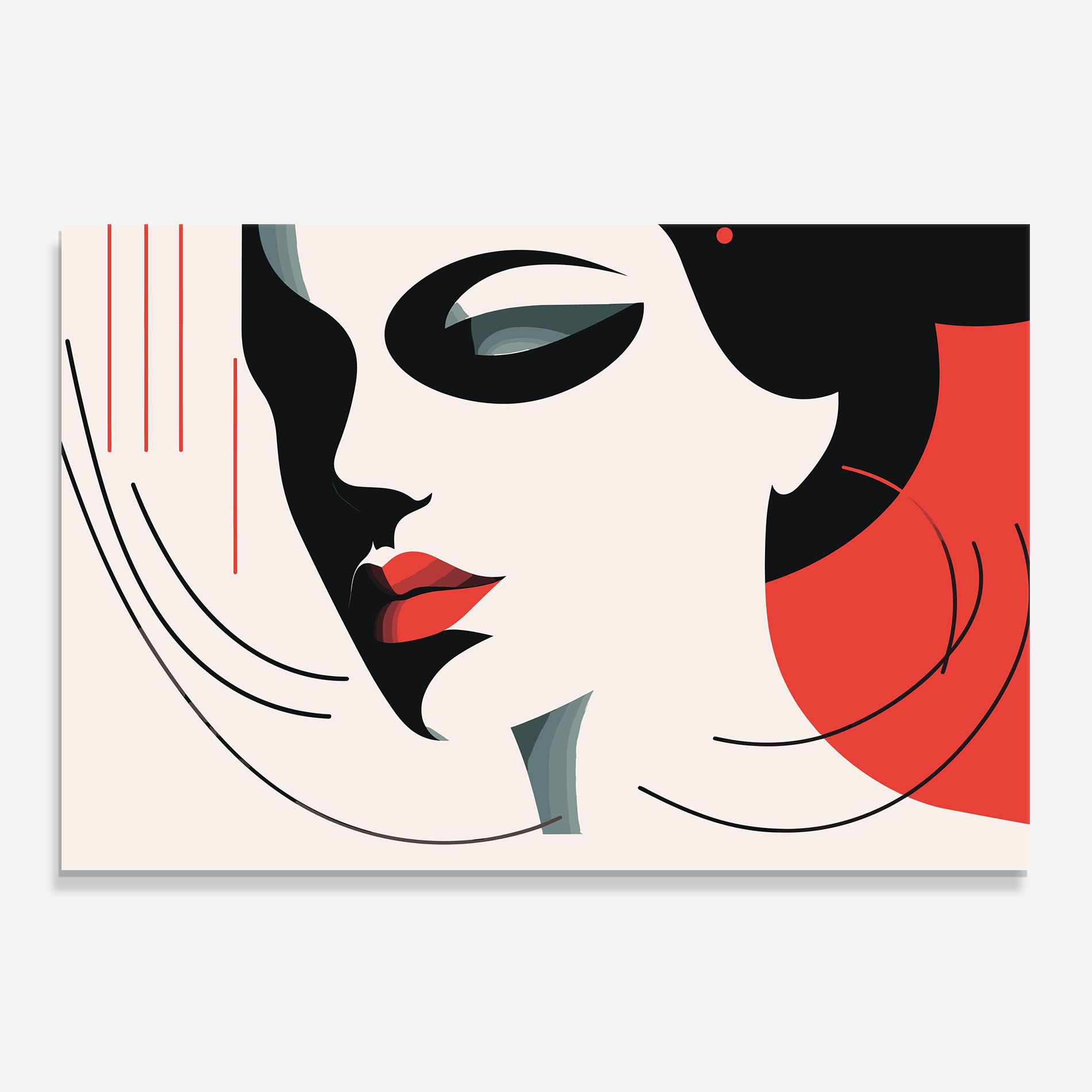 Woman Red Lips mockup 0
