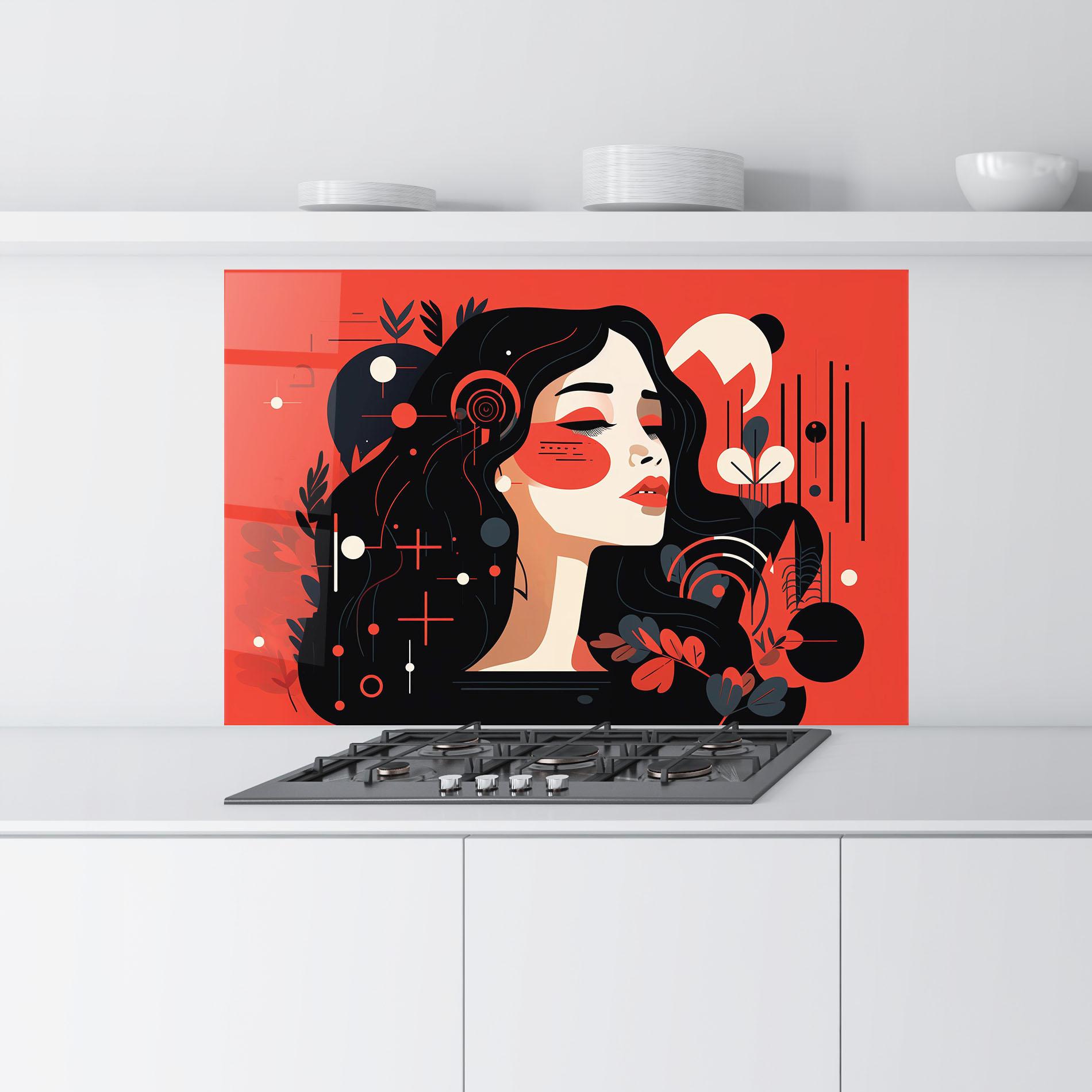 Konyhai üveg hátfal Female Beauty Portrait mockup 9