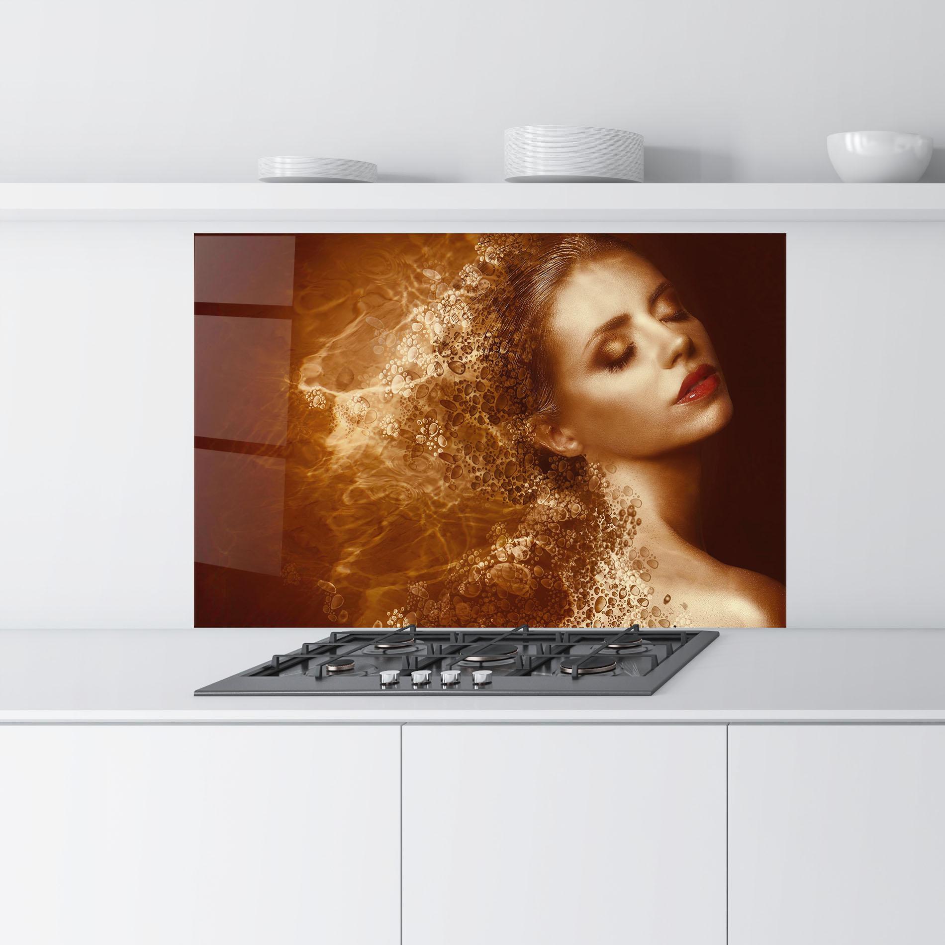 Konyhai üveg hátfal Golden Beauty mockup 9