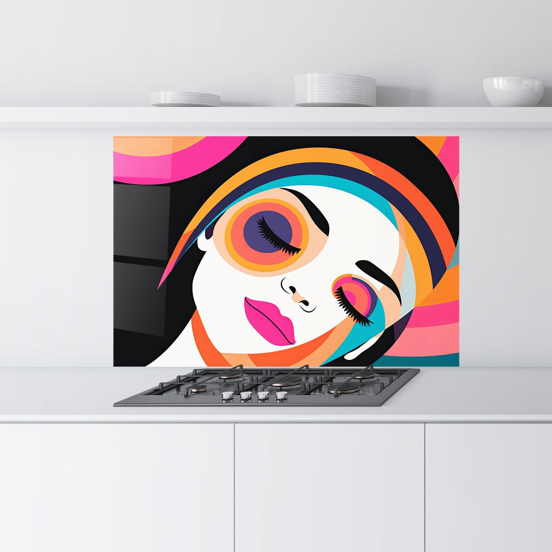 Konyhai üveg hátfal Hypnotic Dreams mockup 9