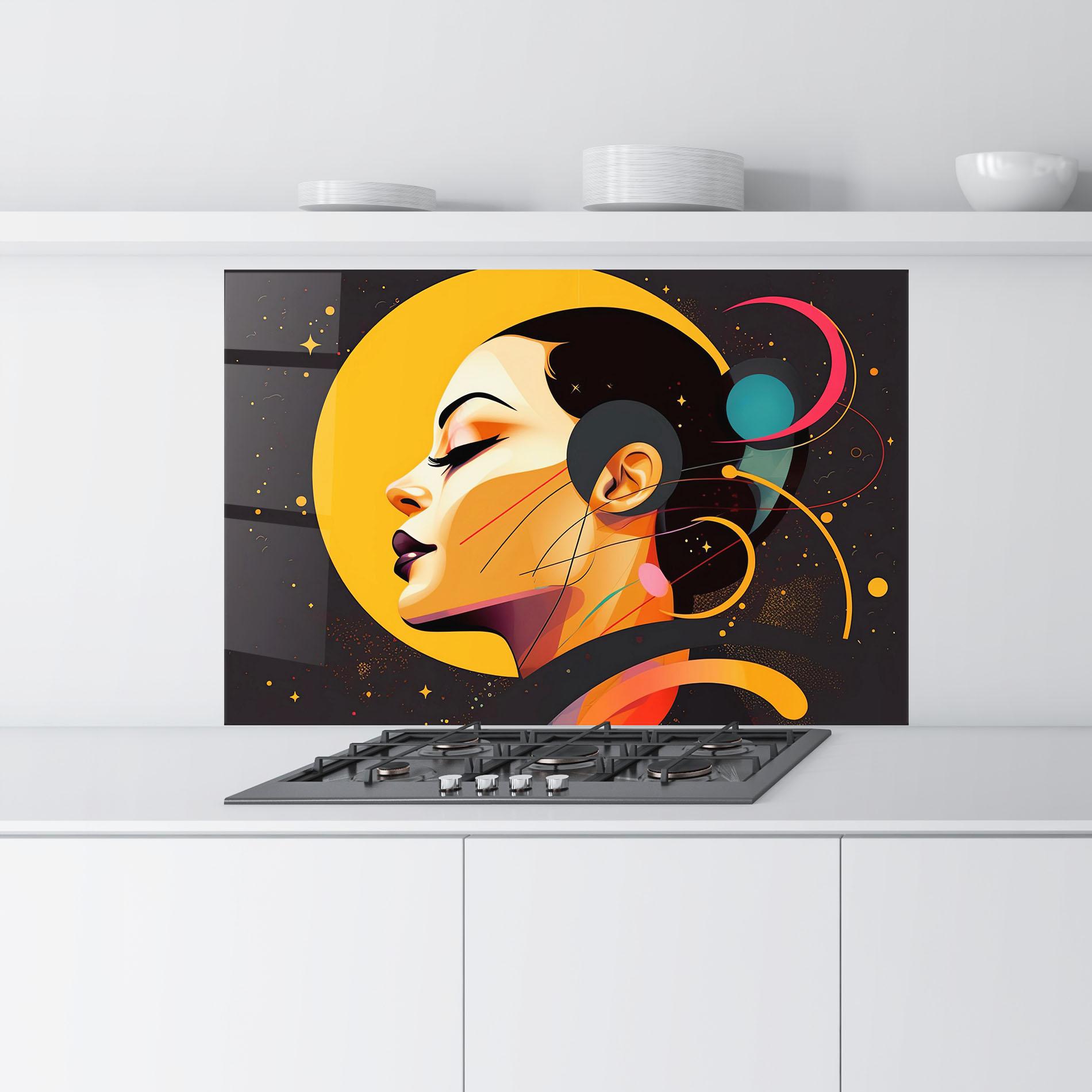 Konyhai üveg hátfal Synthetic Female mockup 9