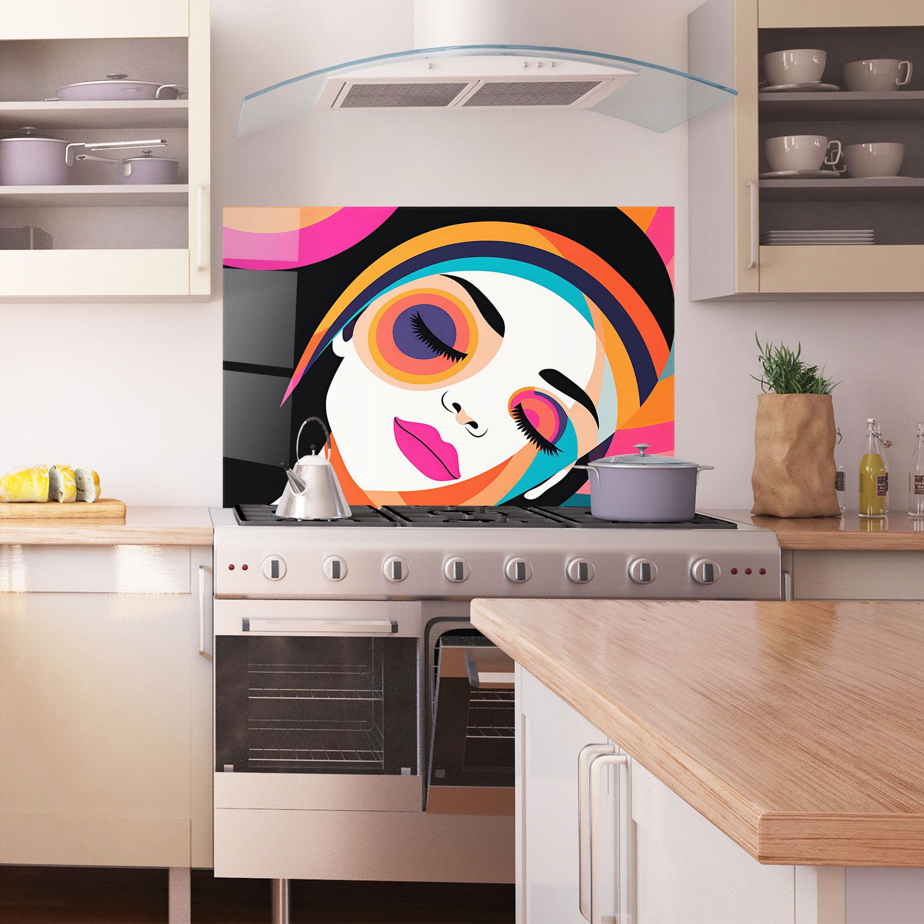 Konyhai üveg hátfal Hypnotic Dreams mockup 1