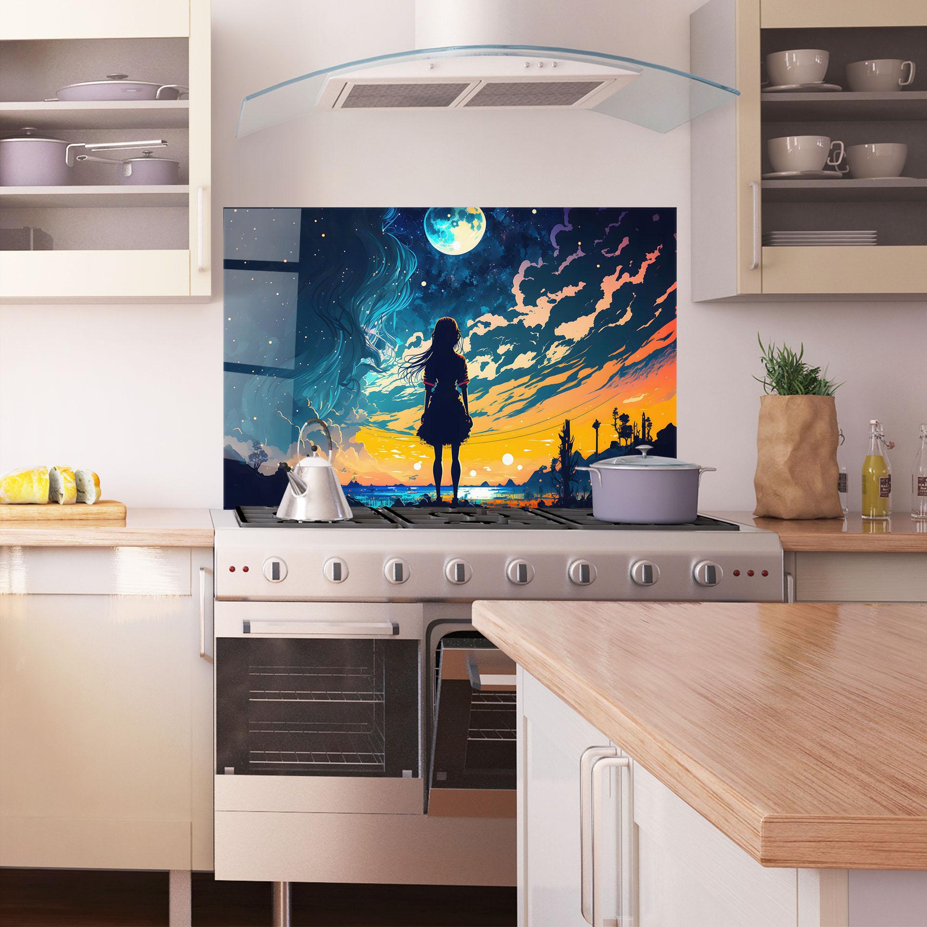 Konyhai üveg hátfal Mystical Woman Fairytale mockup 1