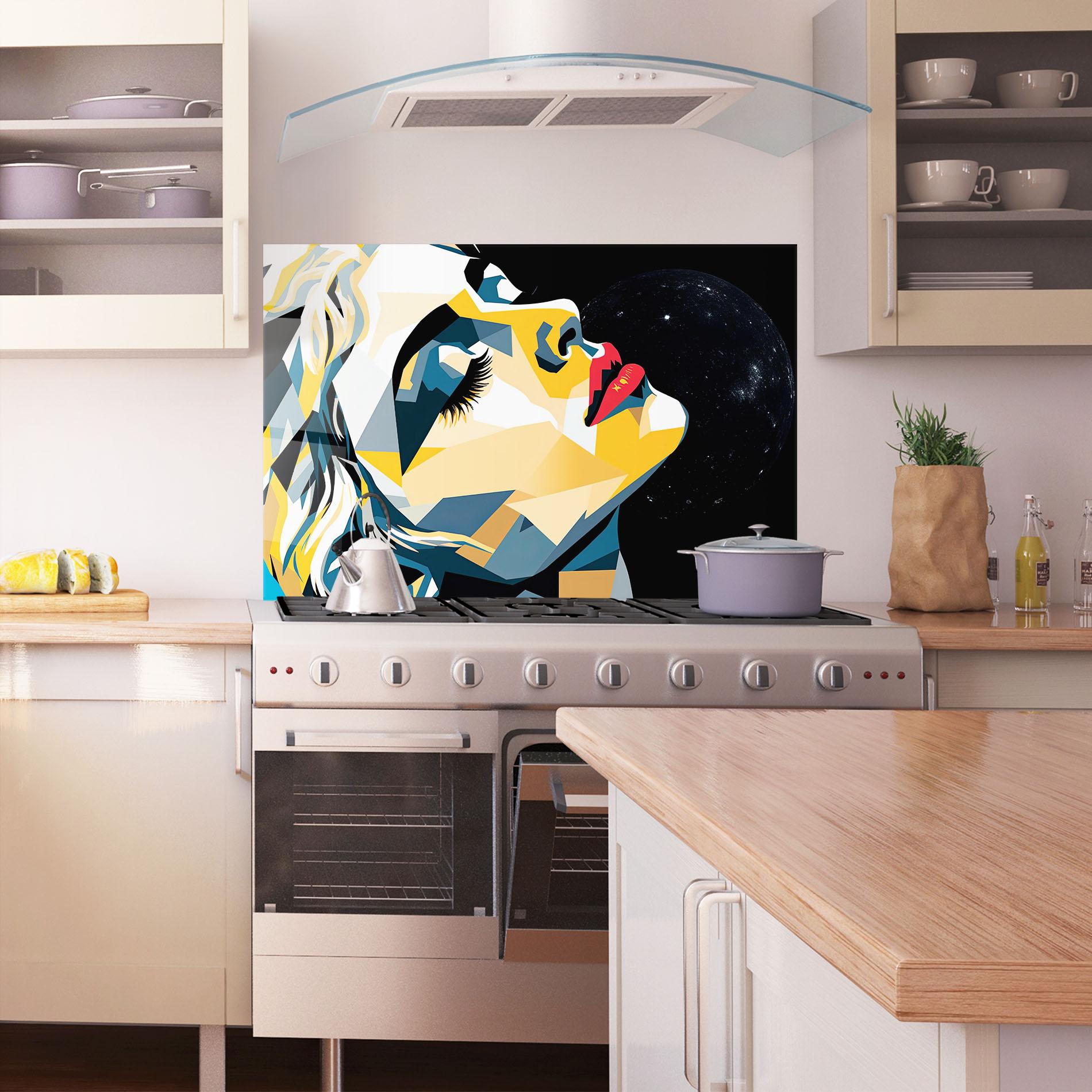 Konyhai üveg hátfal Synthetic Dreamy Girl mockup 1