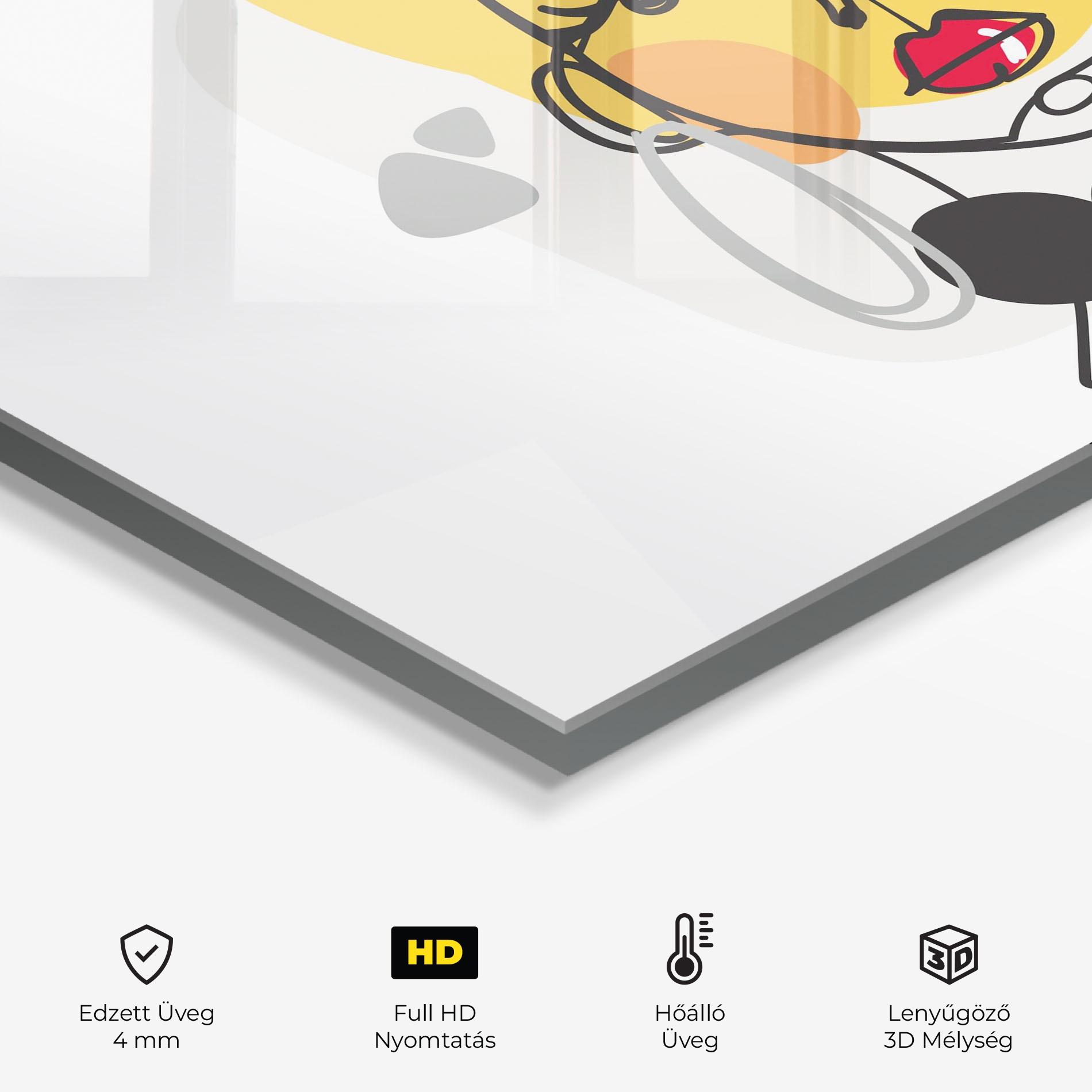 Konyhai üveg hátfal Abstract Blonde Face mockup 2