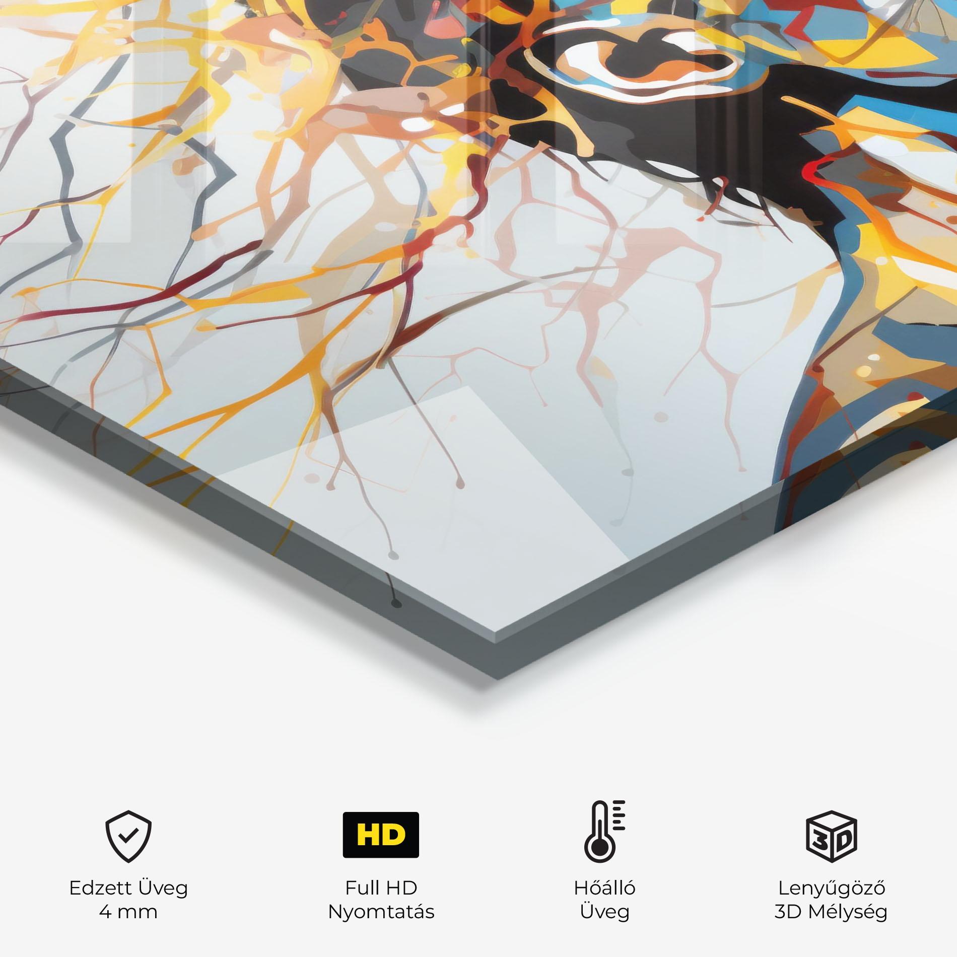 Konyhai üveg hátfal Branches Hair mockup 2