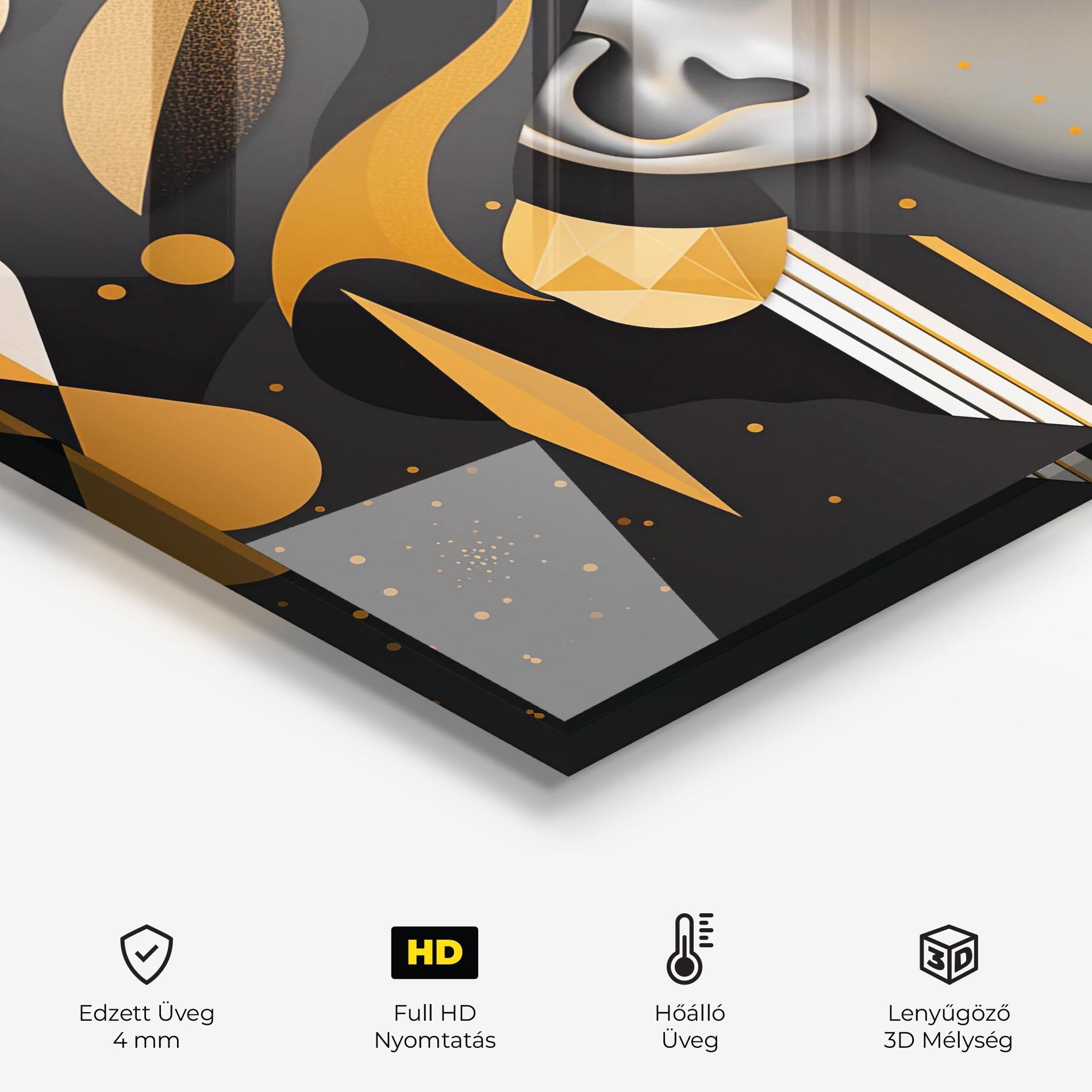 Konyhai üveg hátfal Dreamy Grey Woman mockup 2