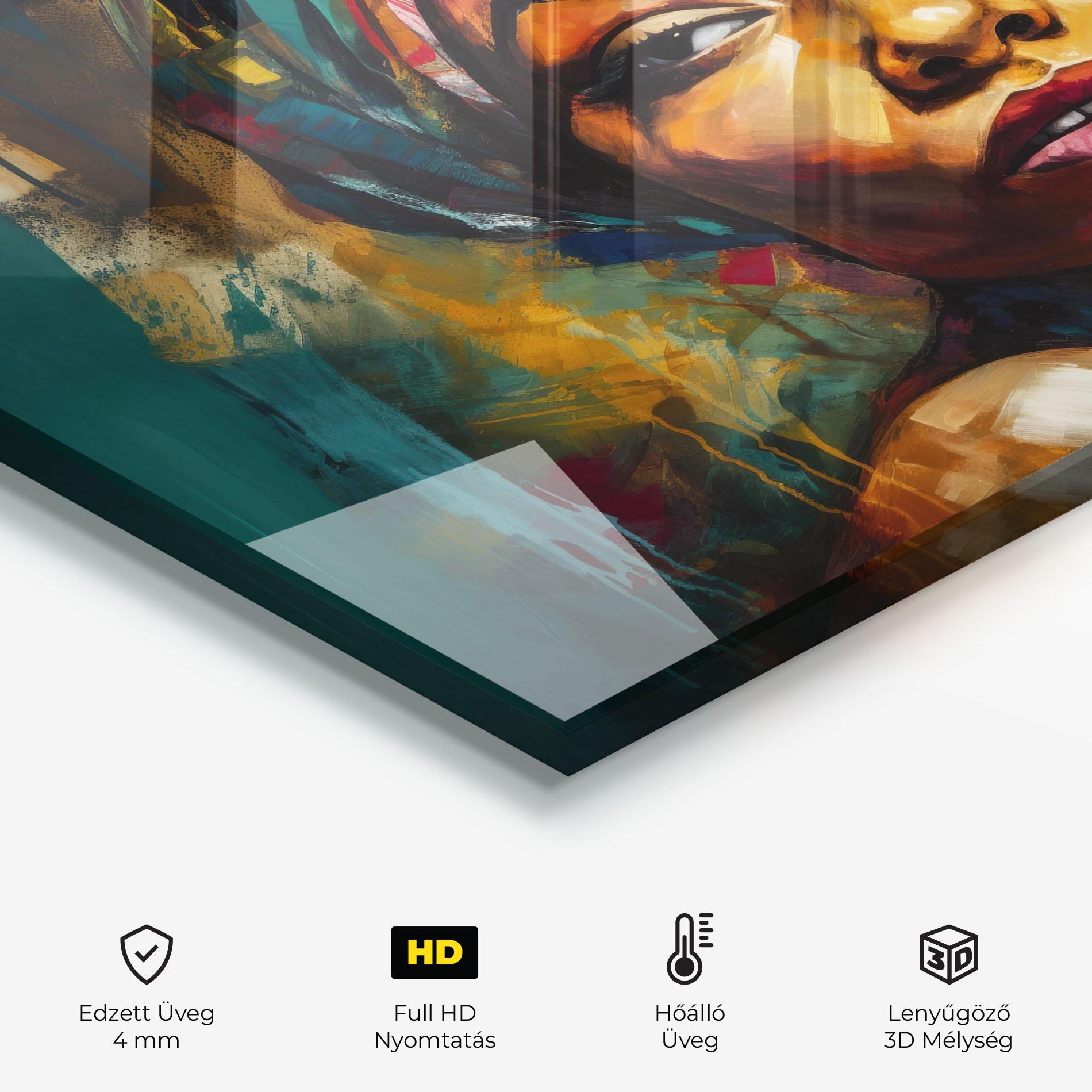 Konyhai üveg hátfal Enigmatic Expression mockup 2