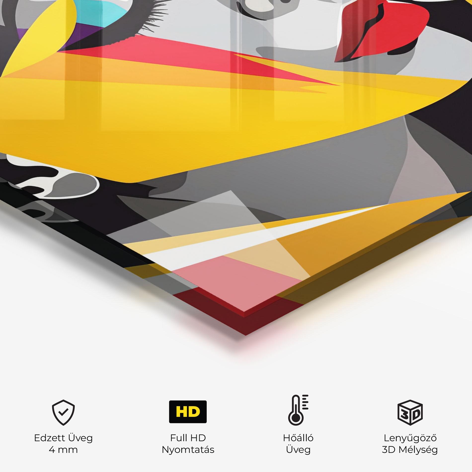 Konyhai üveg hátfal Grey Yellow Women mockup 2