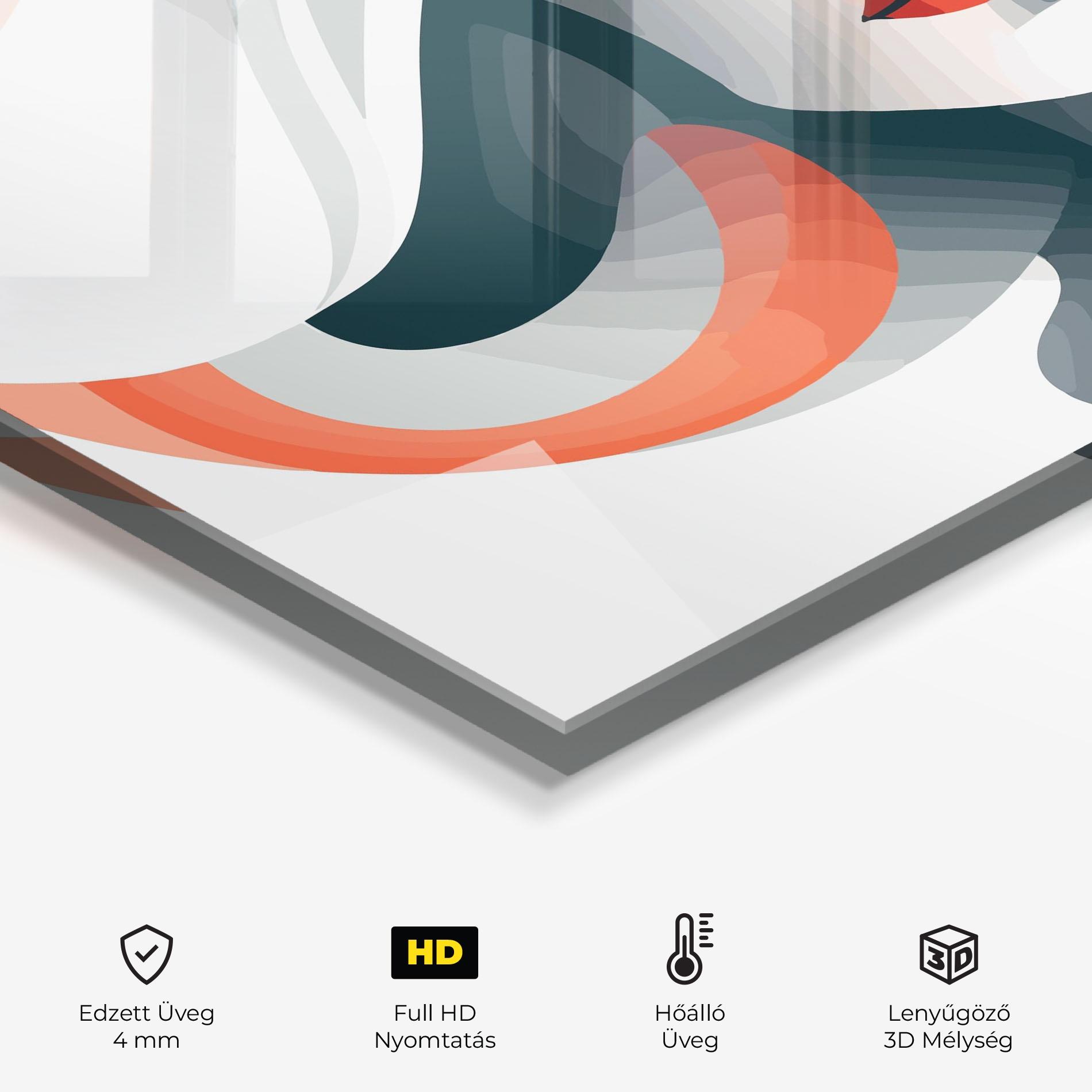 Konyhai üveg hátfal Red Abstract Hair mockup 2