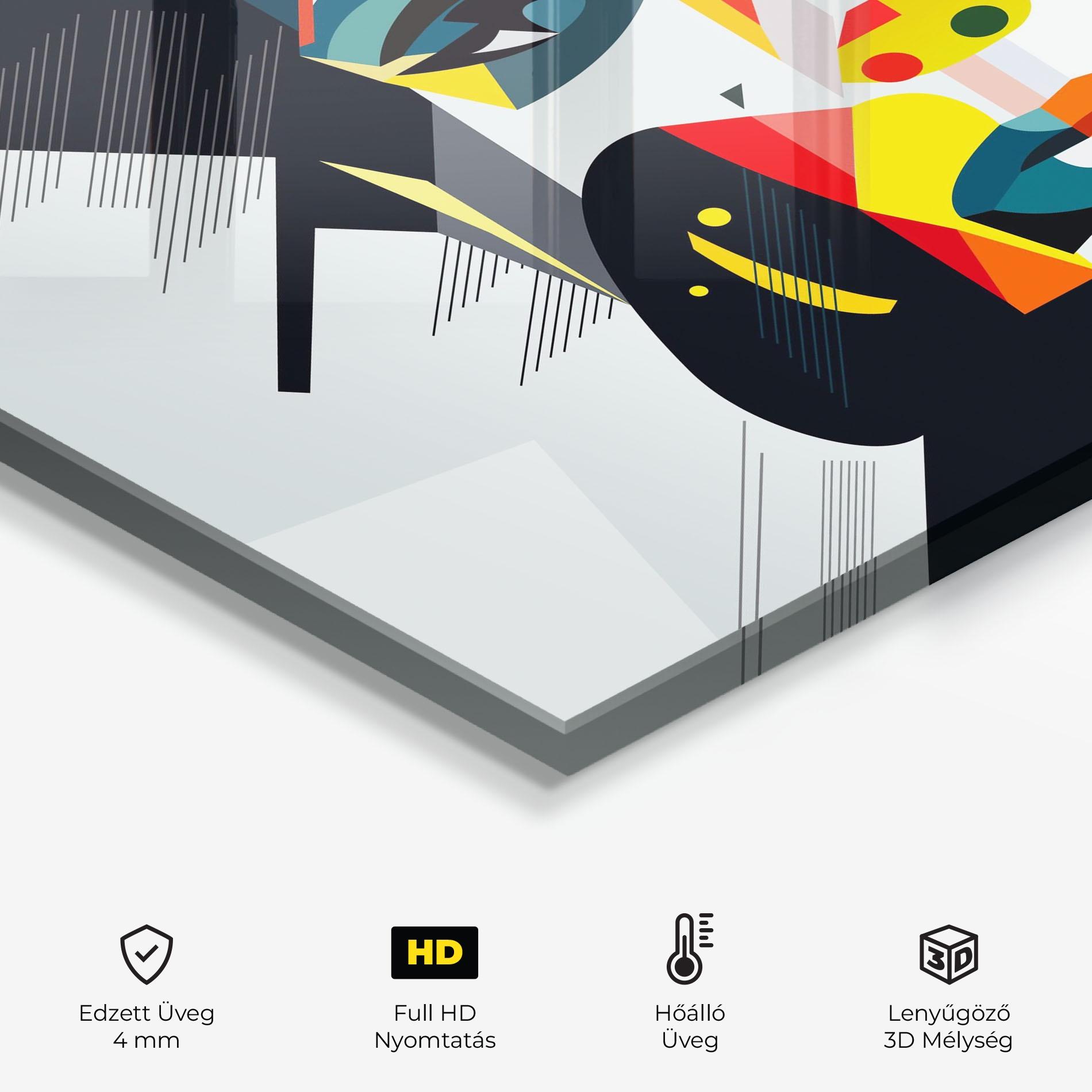 Konyhai üveg hátfal Red Eye Woman mockup 2