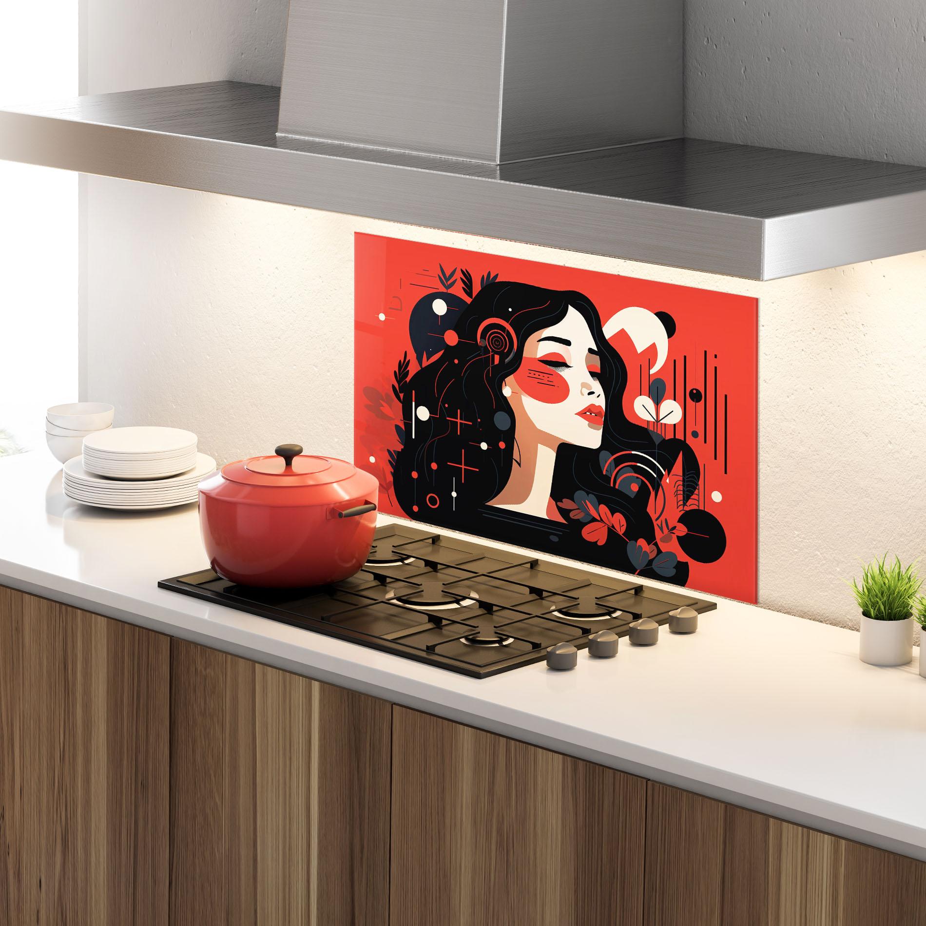 Konyhai üveg hátfal Female Beauty Portrait mockup 4