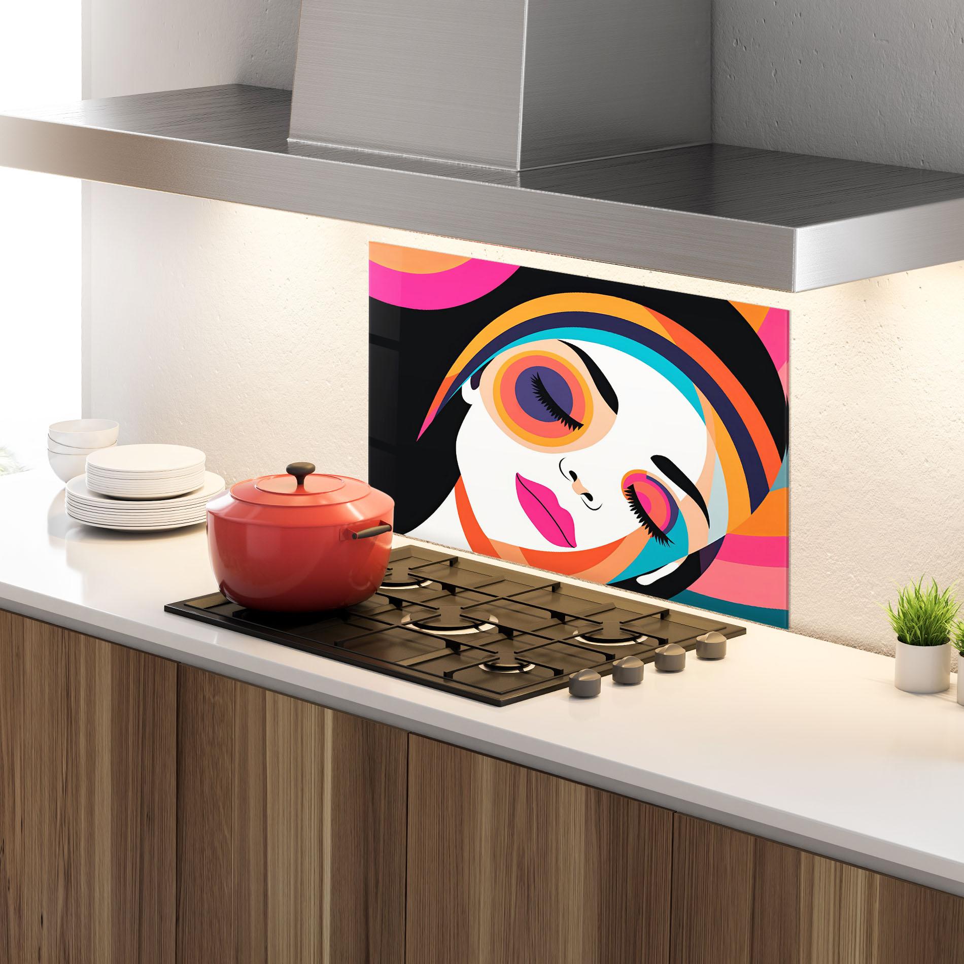 Konyhai üveg hátfal Hypnotic Dreams mockup 4