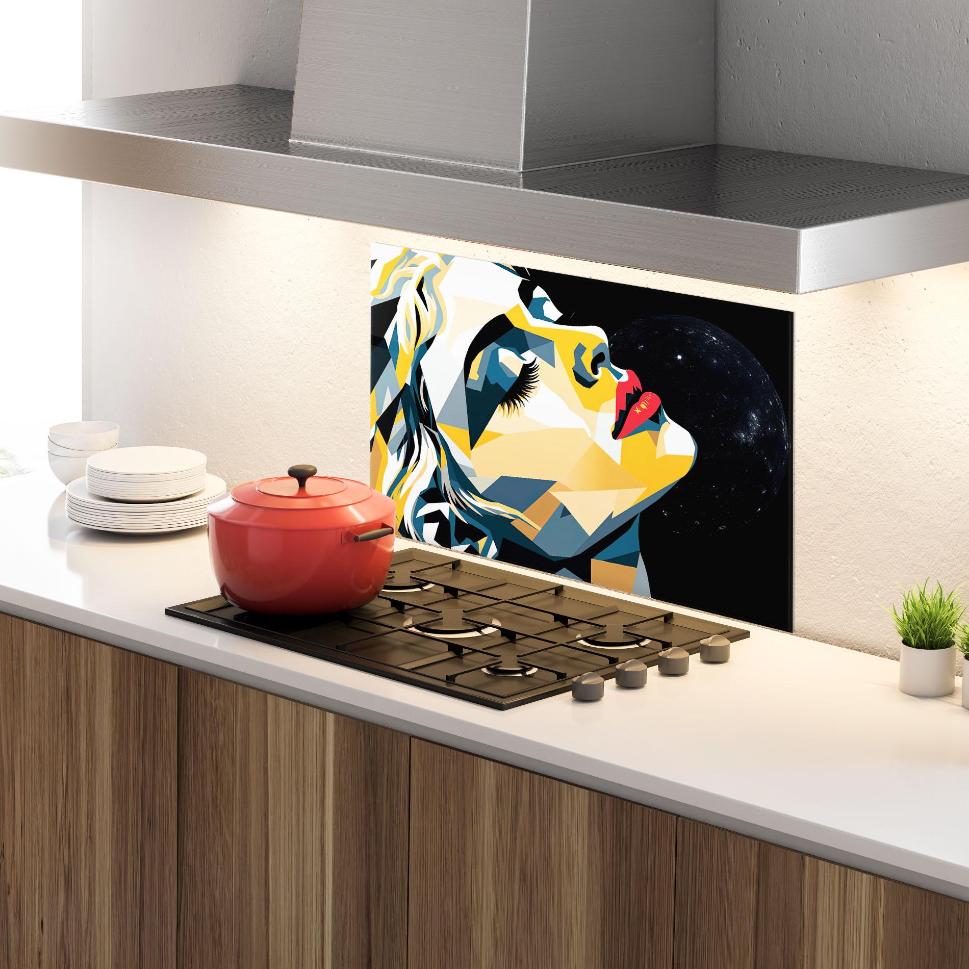 Konyhai üveg hátfal Synthetic Dreamy Girl mockup 4