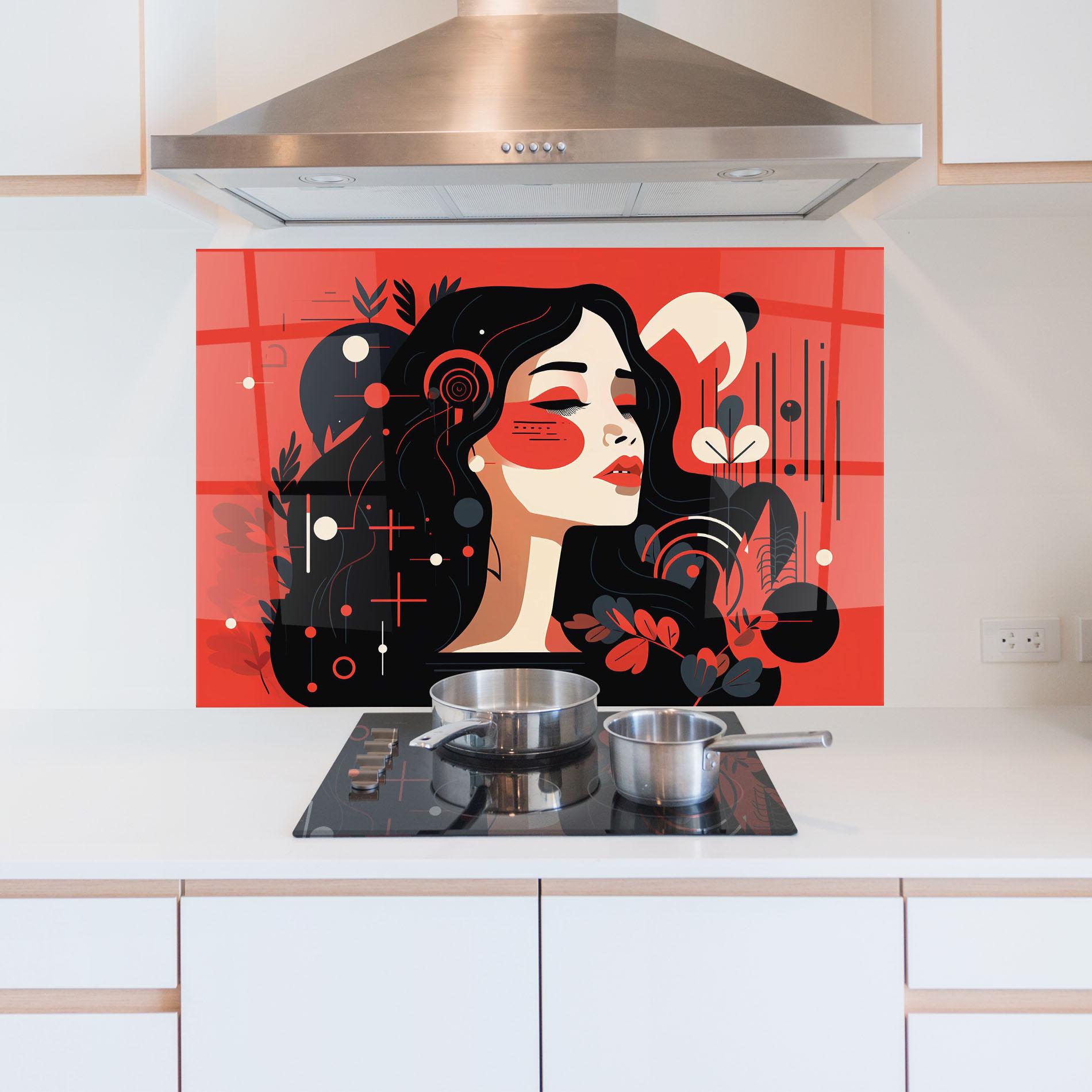 Konyhai üveg hátfal Female Beauty Portrait mockup 5