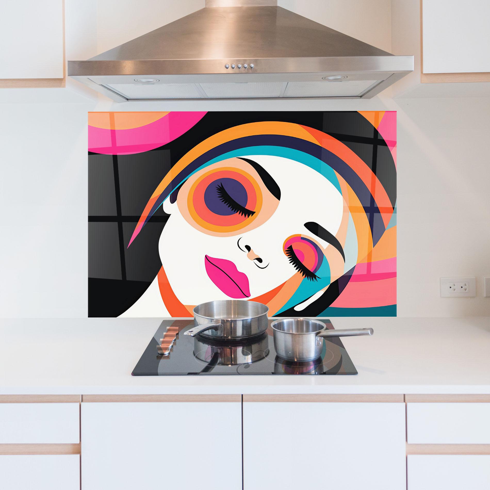 Konyhai üveg hátfal Hypnotic Dreams mockup 5