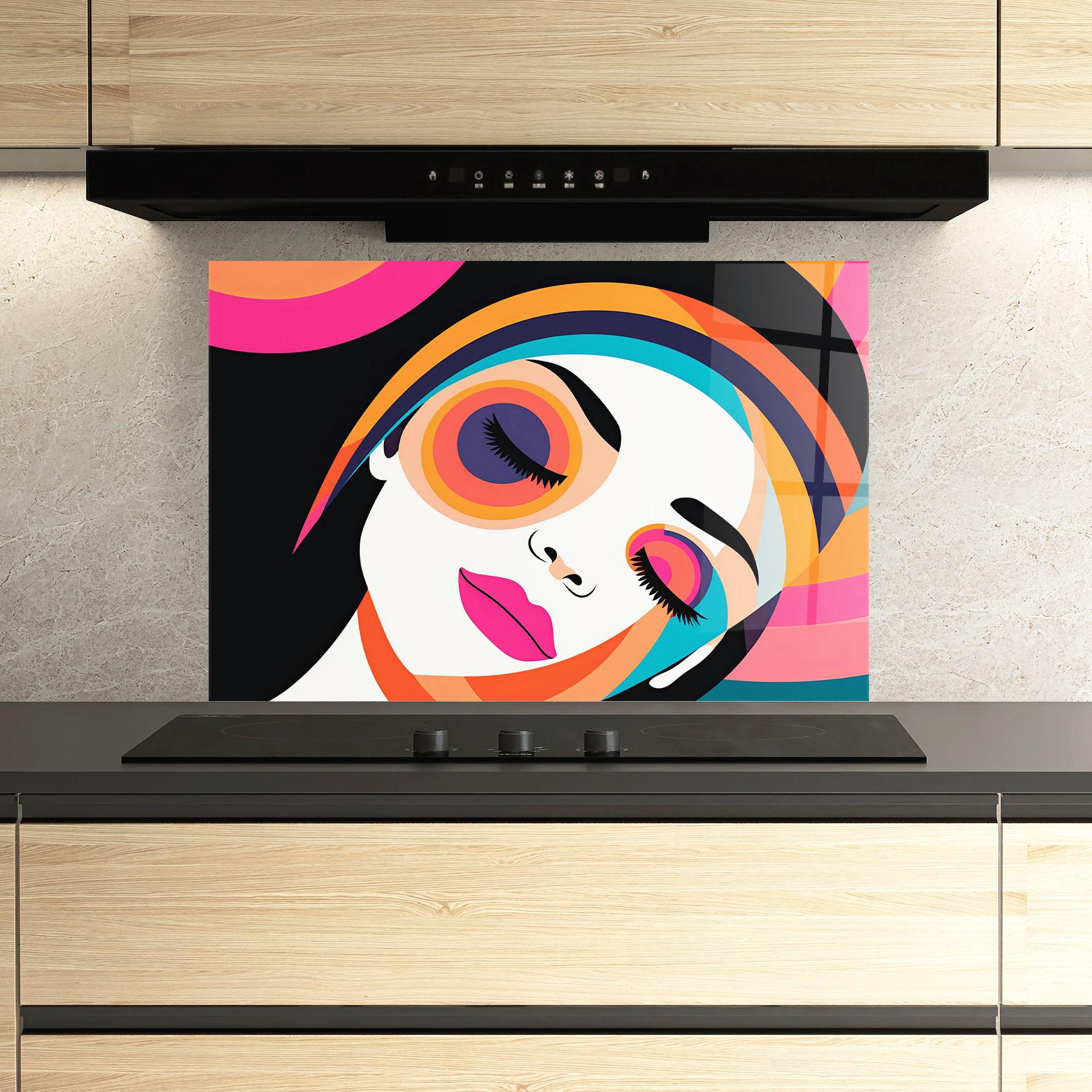 Konyhai üveg hátfal Hypnotic Dreams mockup 3