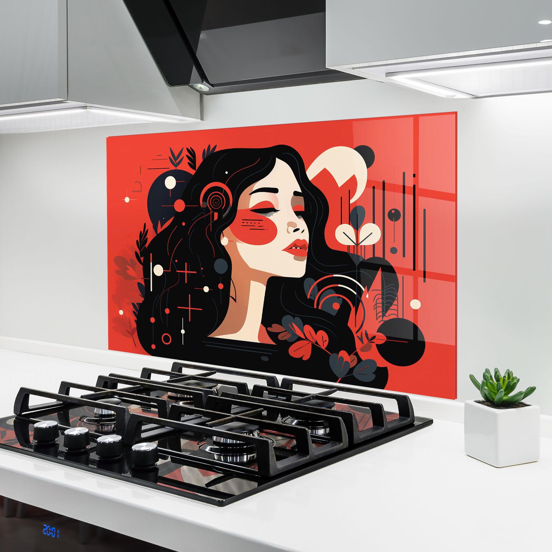 Konyhai üveg hátfal Female Beauty Portrait mockup 6