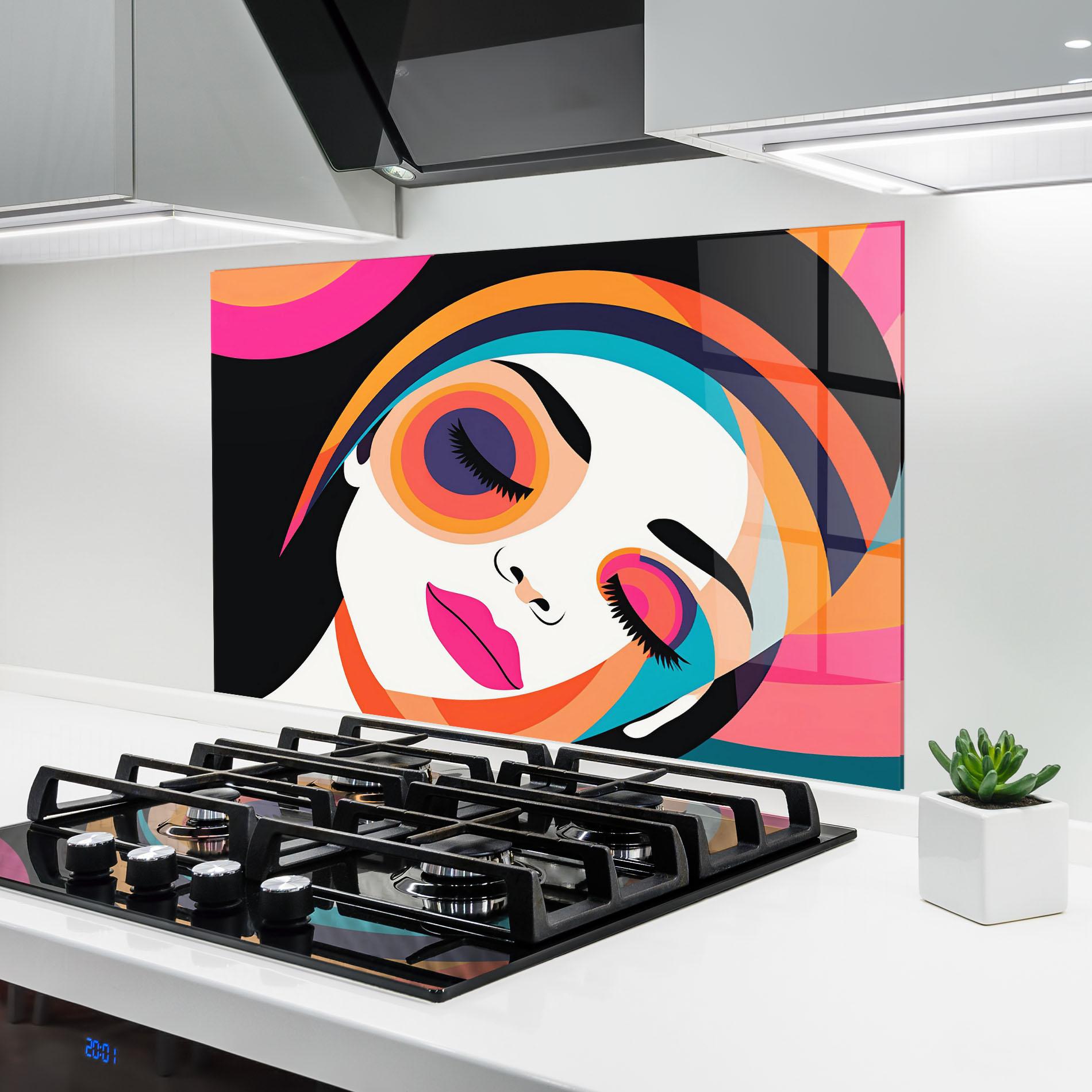 Konyhai üveg hátfal Hypnotic Dreams mockup 6