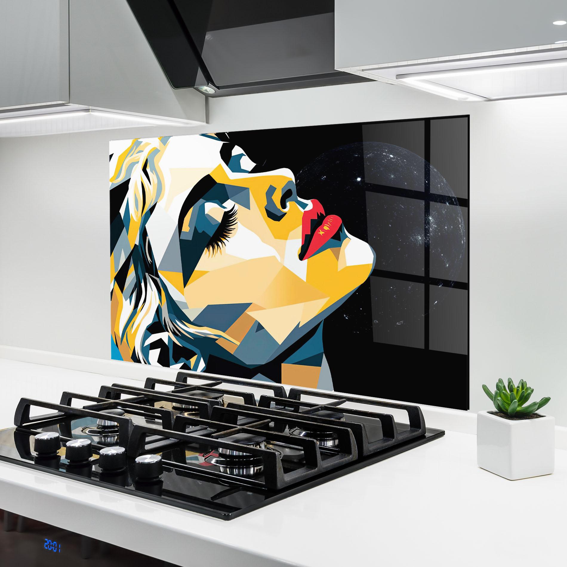 Konyhai üveg hátfal Synthetic Dreamy Girl mockup 6