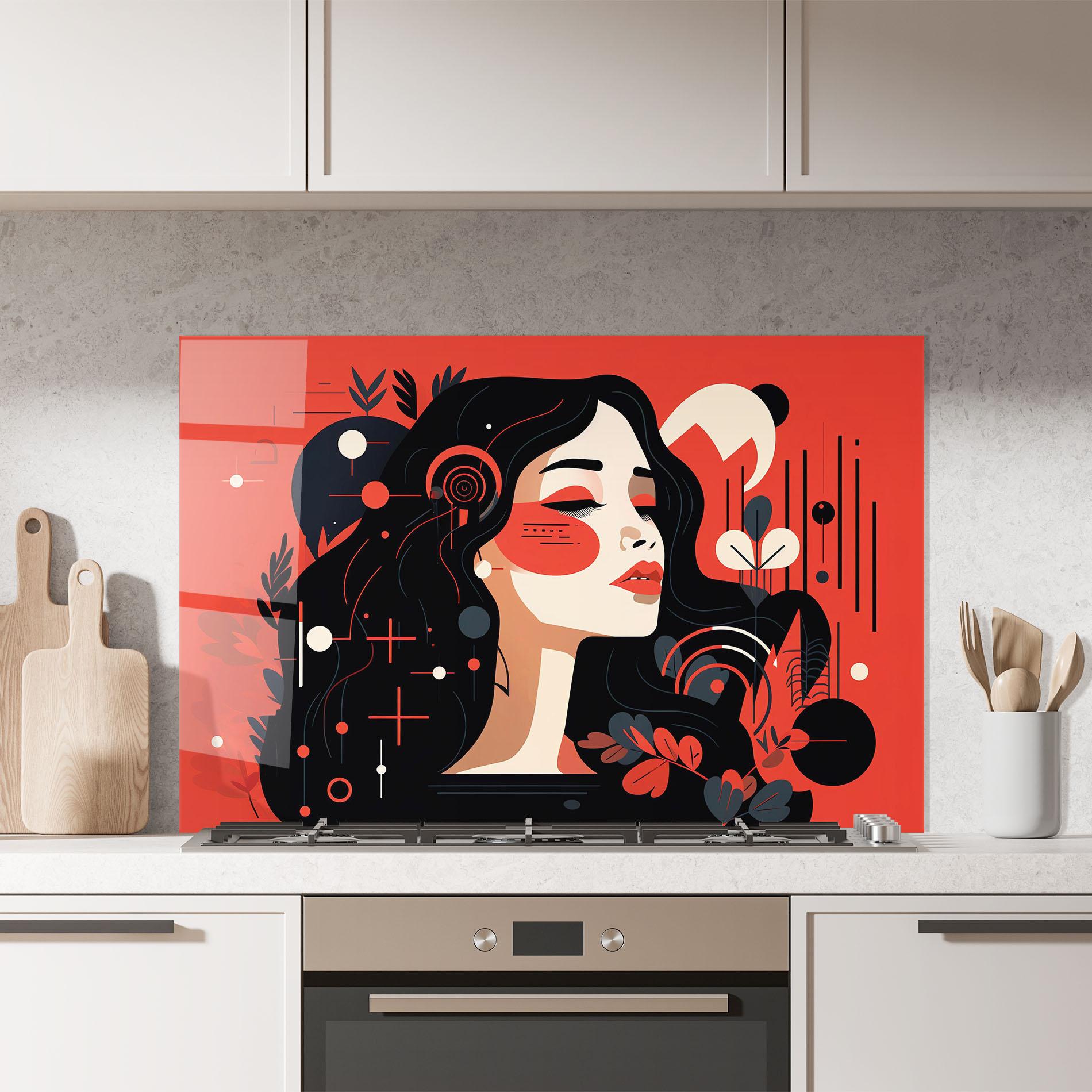 Konyhai üveg hátfal Female Beauty Portrait mockup 7