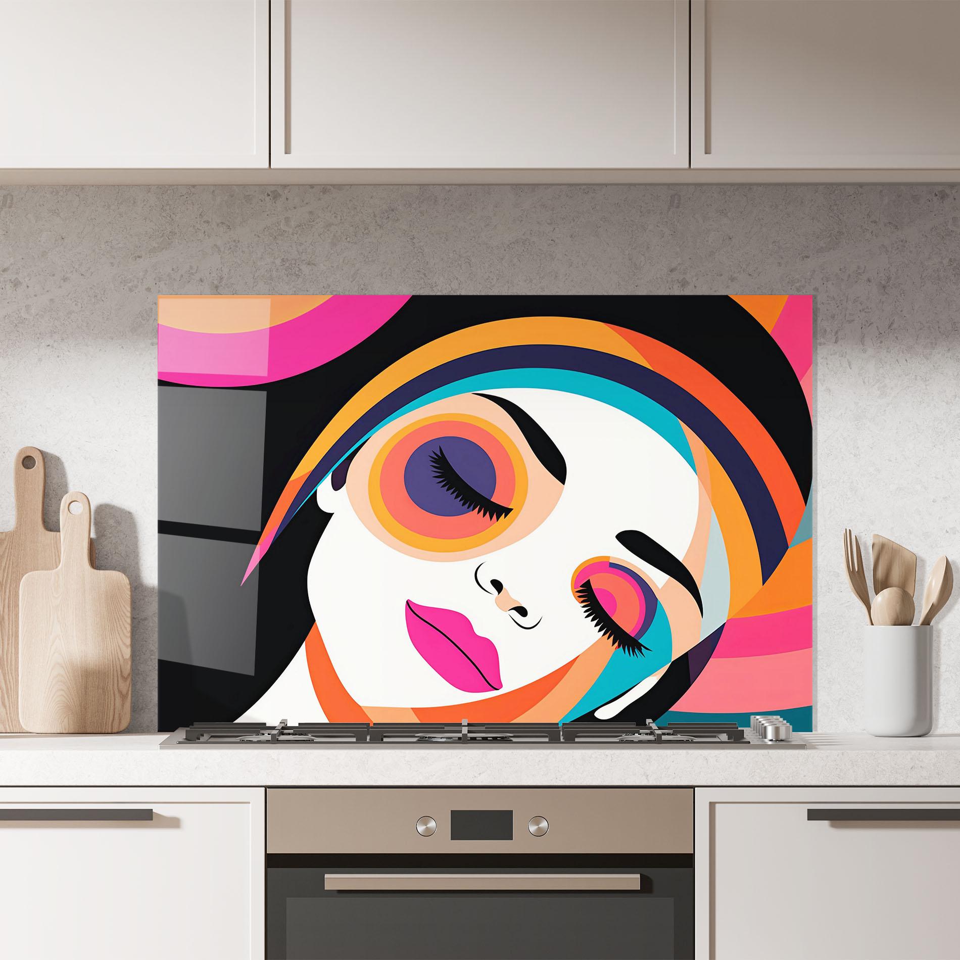 Konyhai üveg hátfal Hypnotic Dreams mockup 7