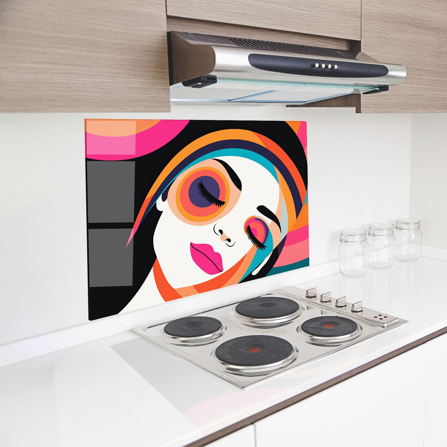 Konyhai üveg hátfal Hypnotic Dreams mockup 8