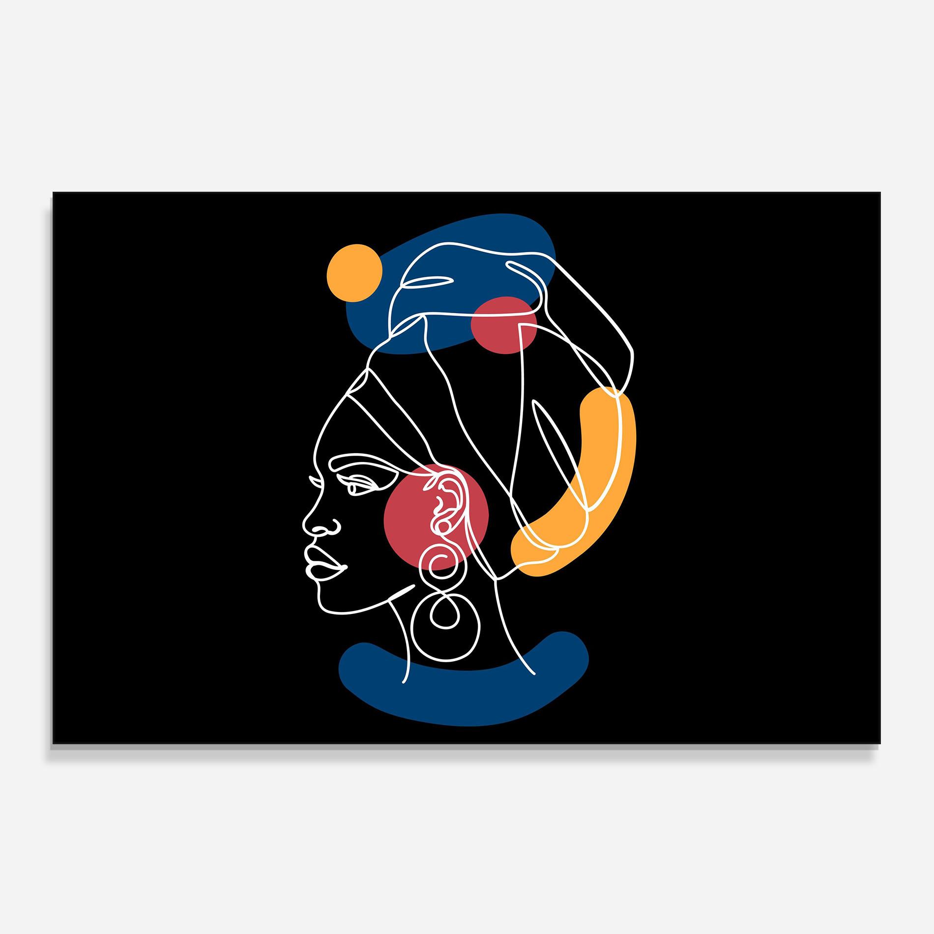 Konyhai üveg hátfal African Blue Yellow mockup 0