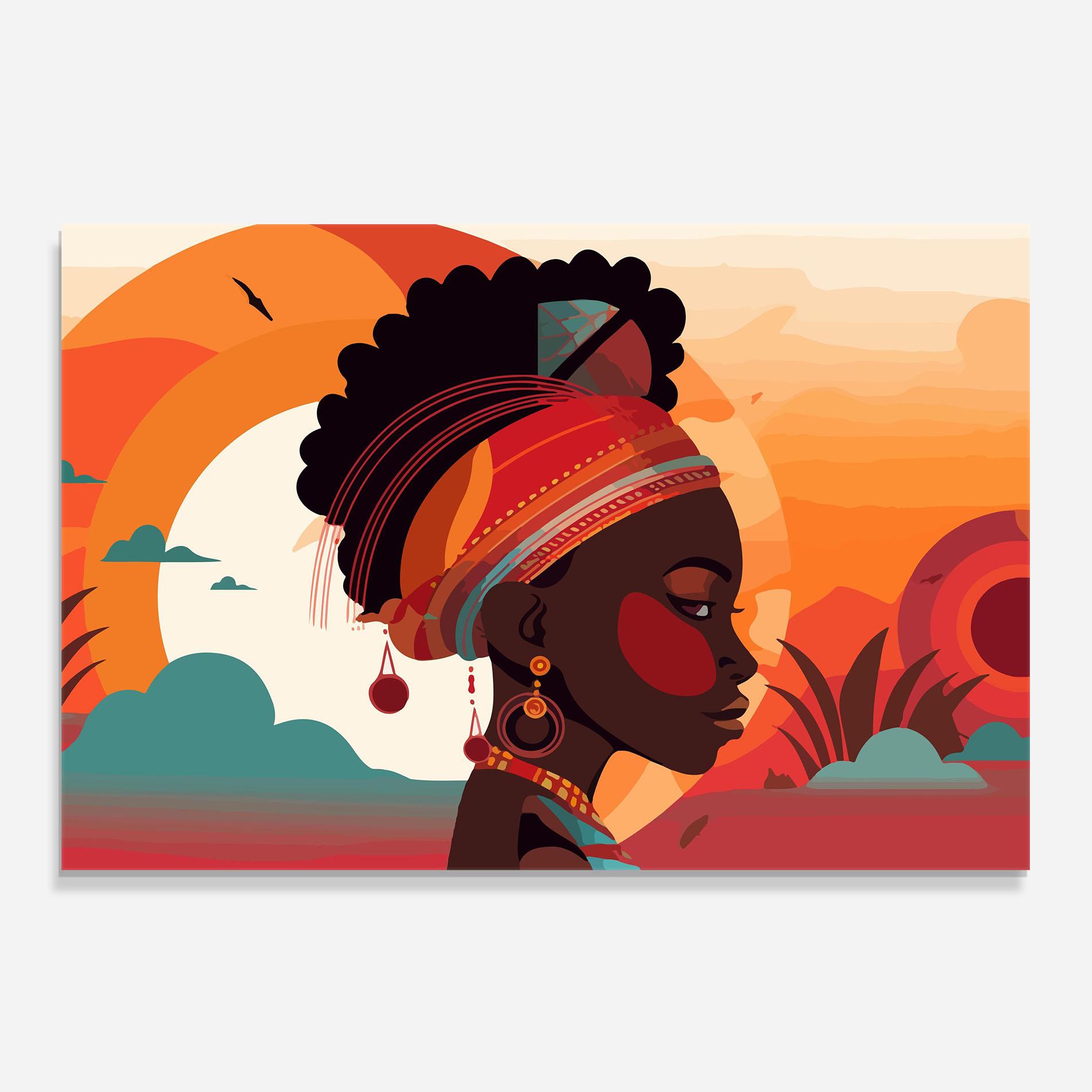 Konyhai üveg hátfal African Lady Art mockup 0