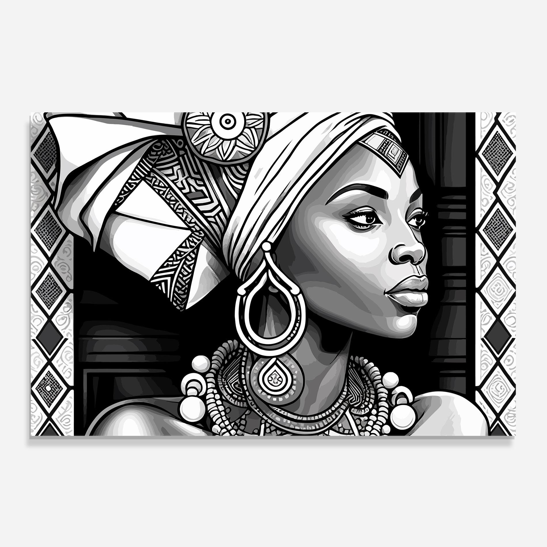 Konyhai üveg hátfal African Lady mockup 0
