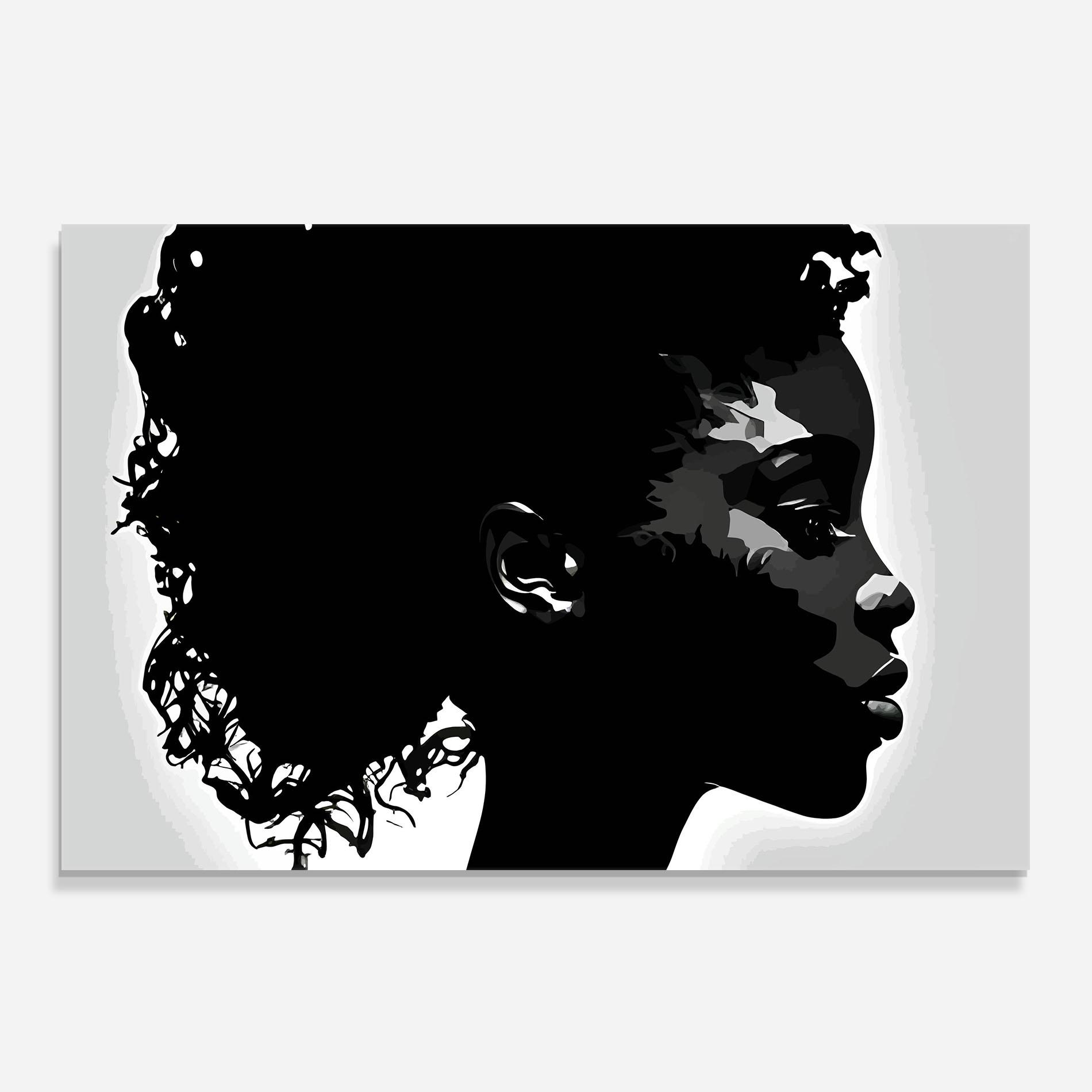 Konyhai üveg hátfal Black African Woman mockup 0