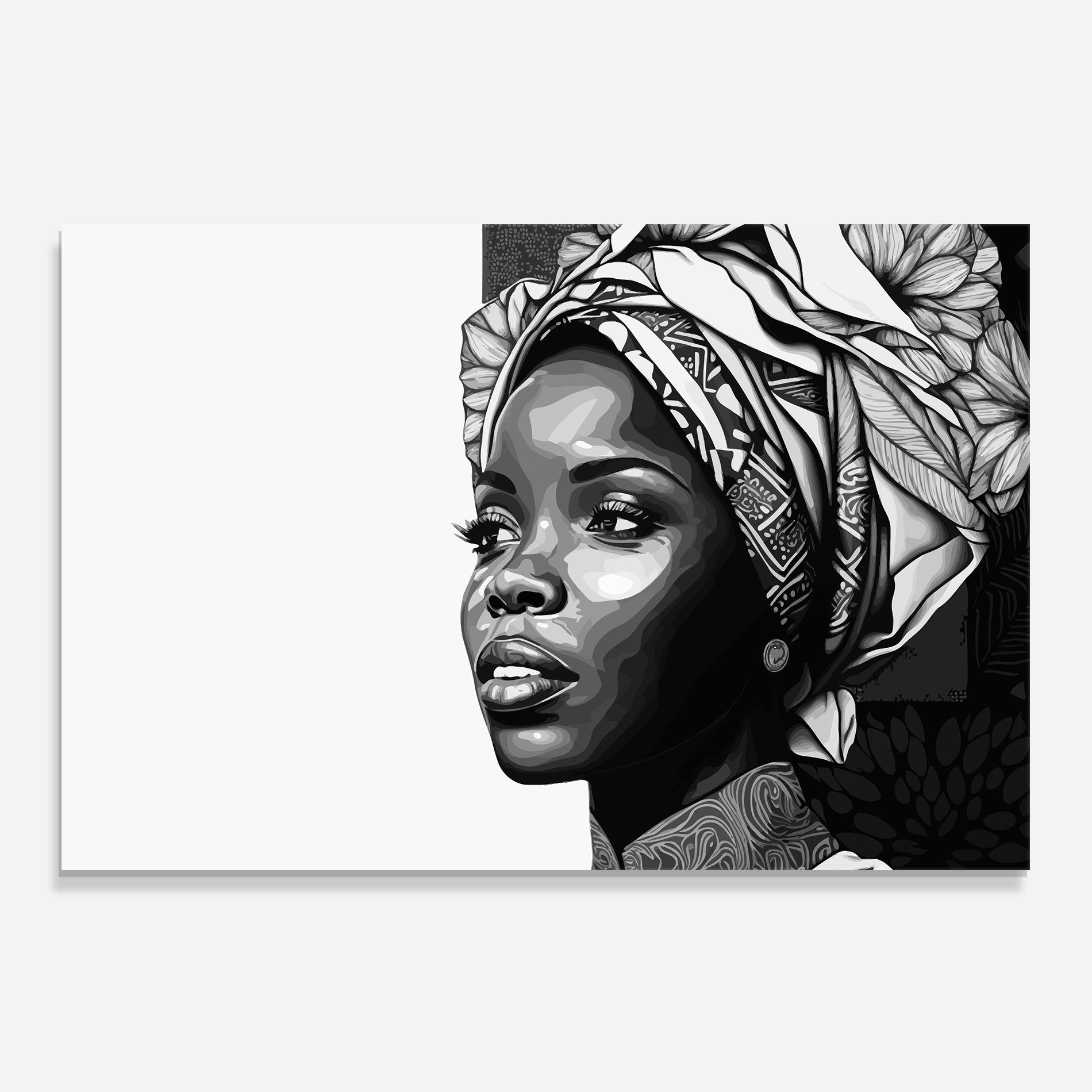 Konyhai üveg hátfal Pretty African Woman mockup 0