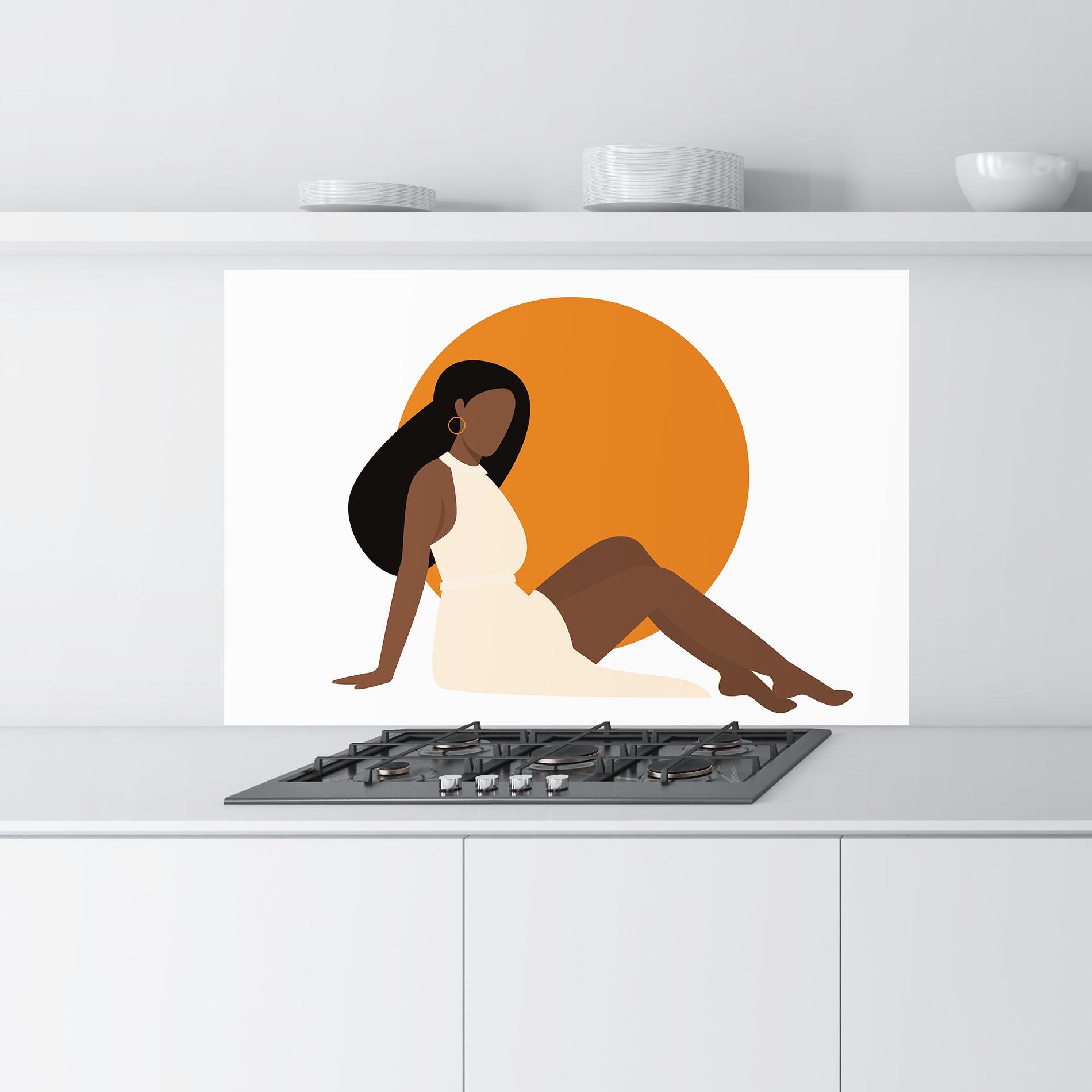 Konyhai üveg hátfal African Woman Dress mockup 9