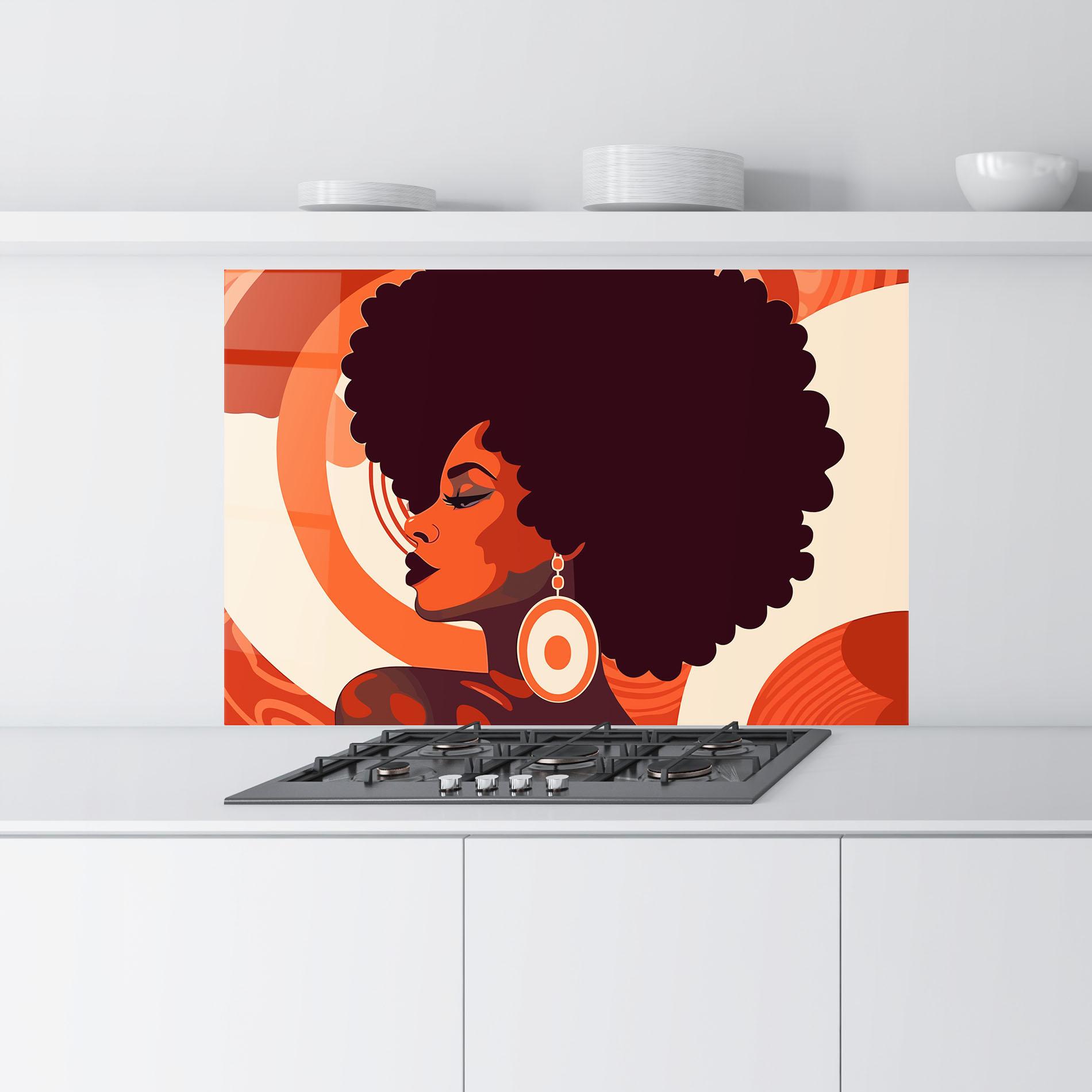Konyhai üveg hátfal Disco Afro Style mockup 9