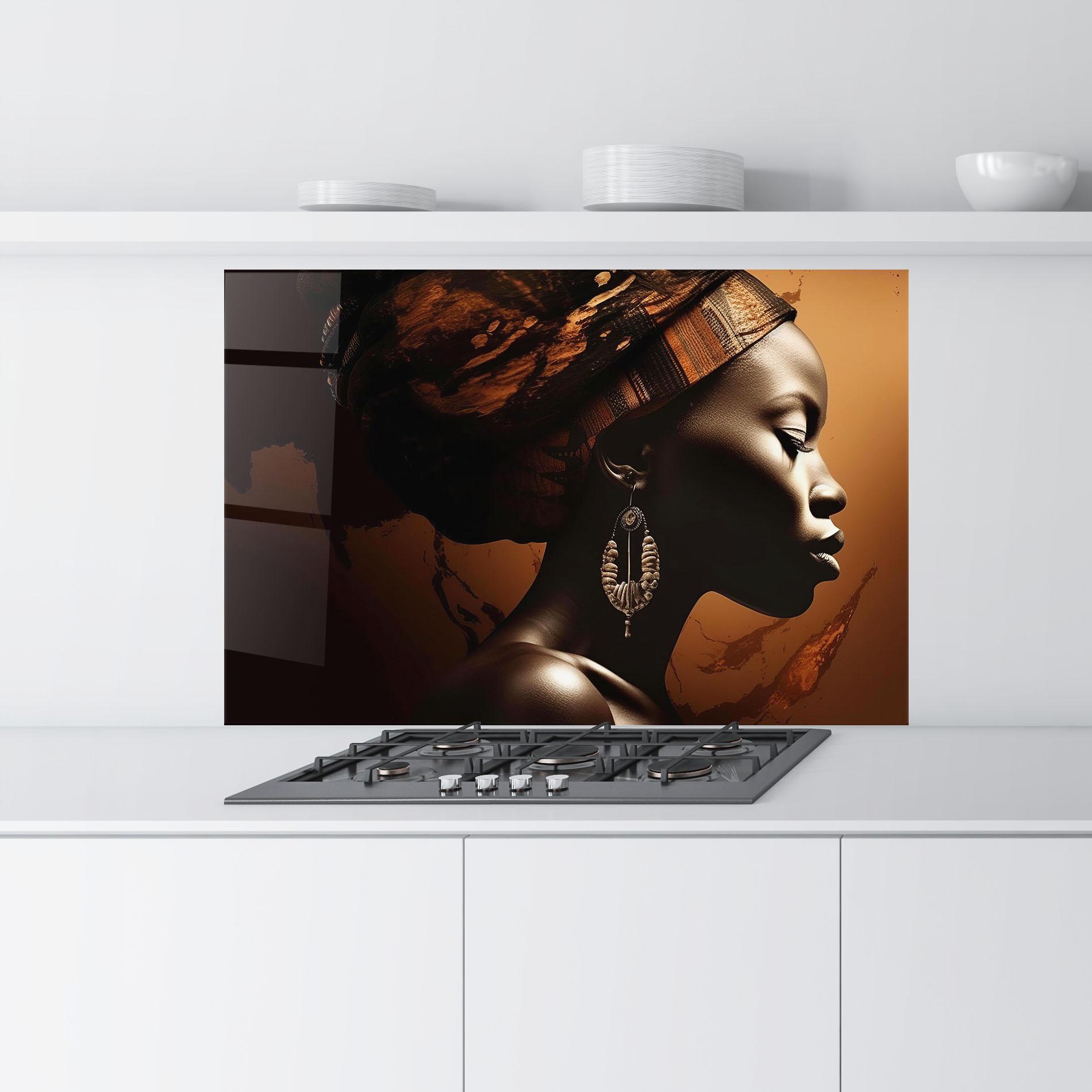 Konyhai üveg hátfal Interesting African Earrings mockup 9