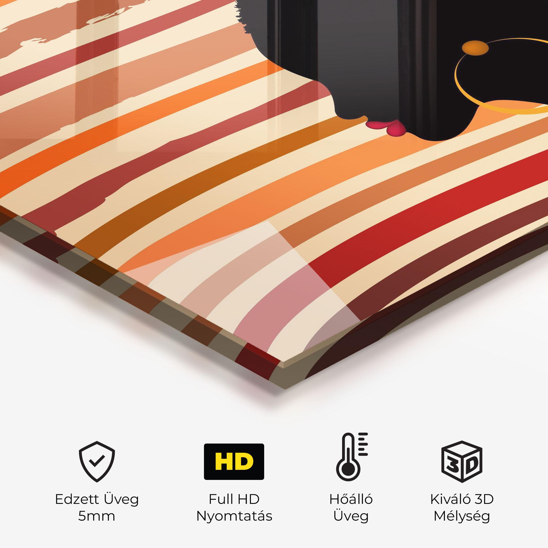 Konyhai üveg hátfal African Hairstyle mockup 2