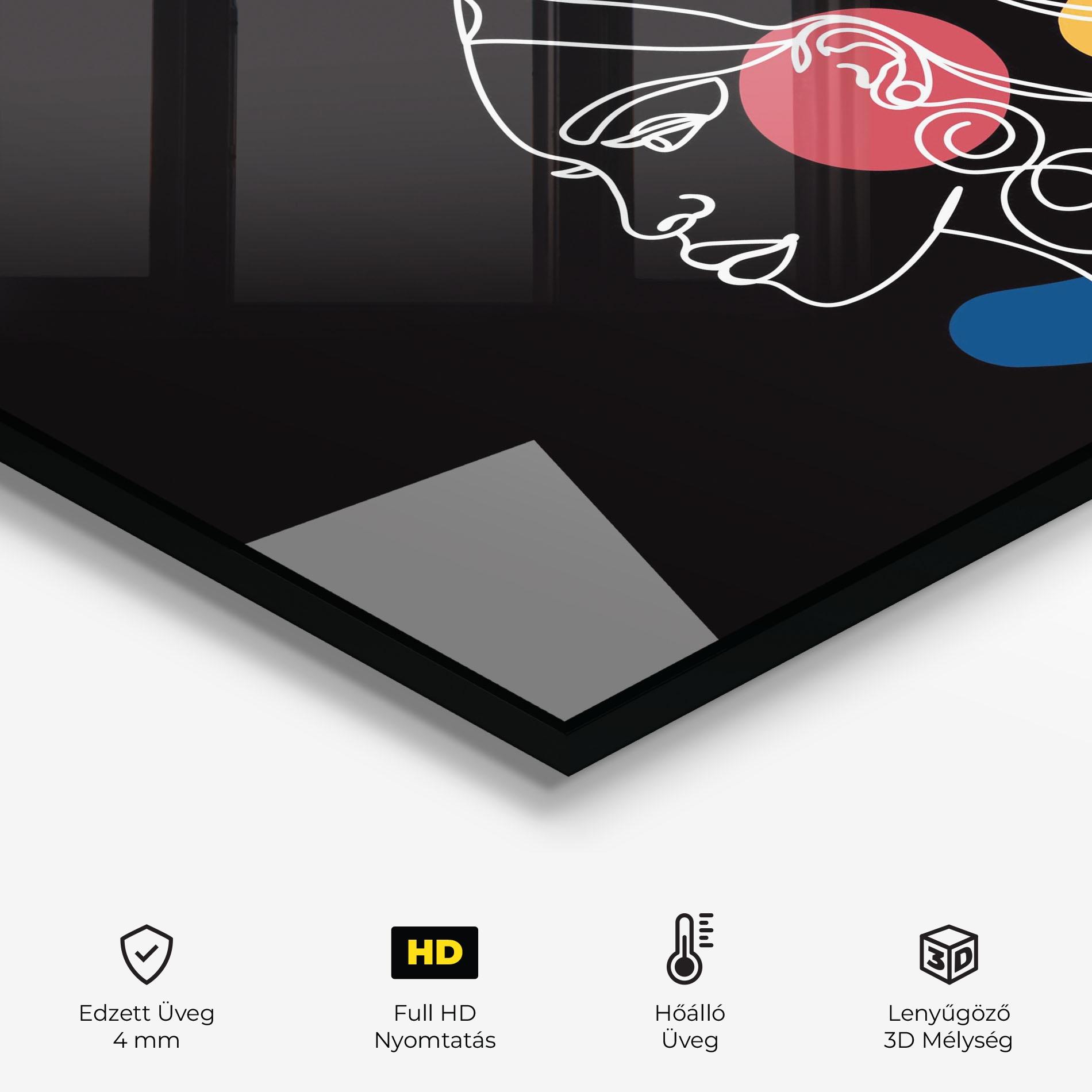 Konyhai üveg hátfal African Blue Yellow mockup 2