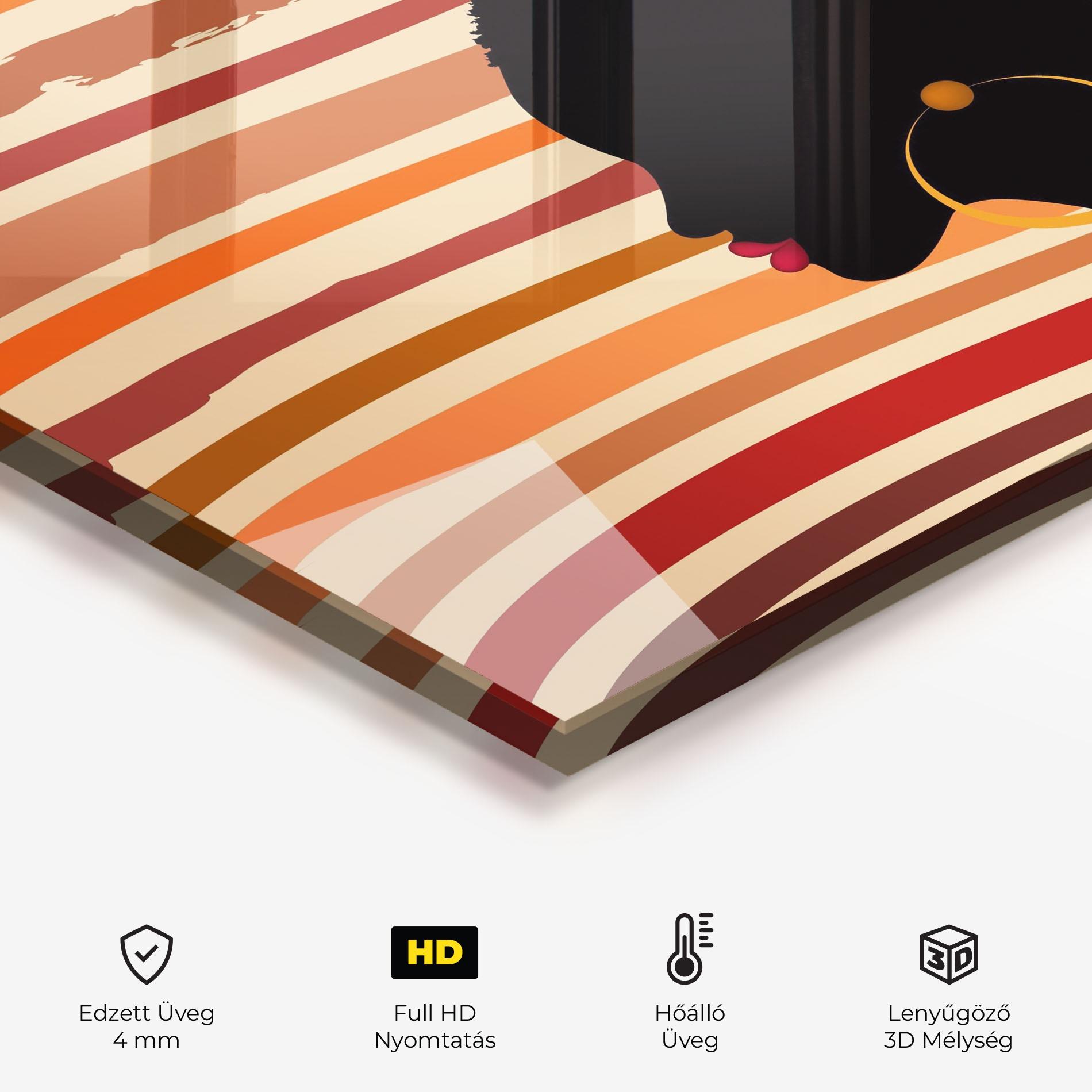 Konyhai üveg hátfal African Hairstyle mockup 2