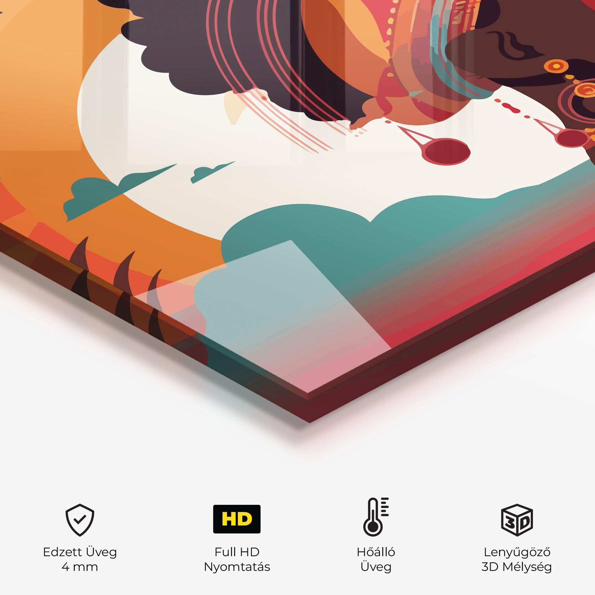 Konyhai üveg hátfal African Lady Art mockup 2