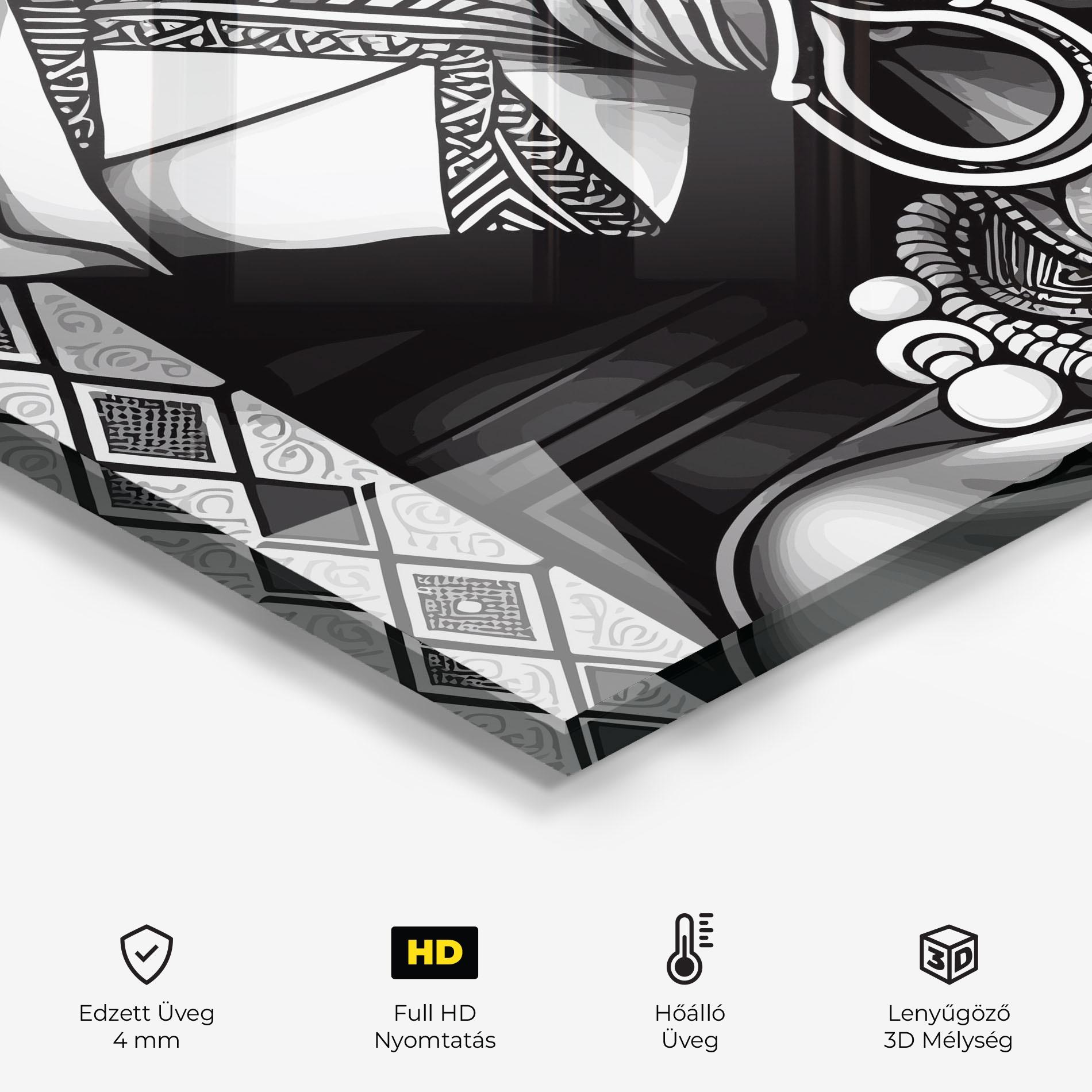 Konyhai üveg hátfal African Lady mockup 2