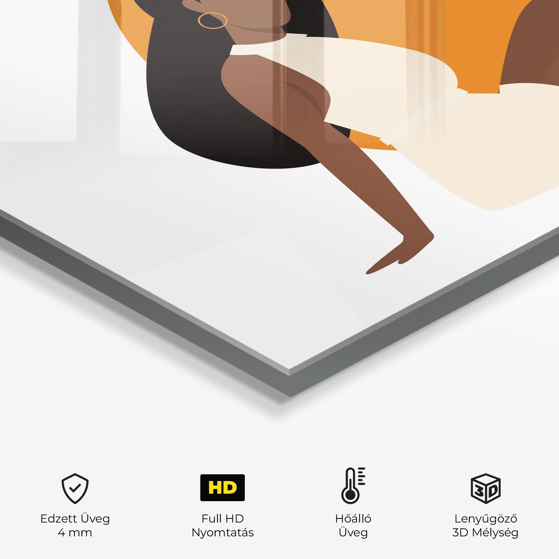 Konyhai üveg hátfal African Woman Dress mockup 2