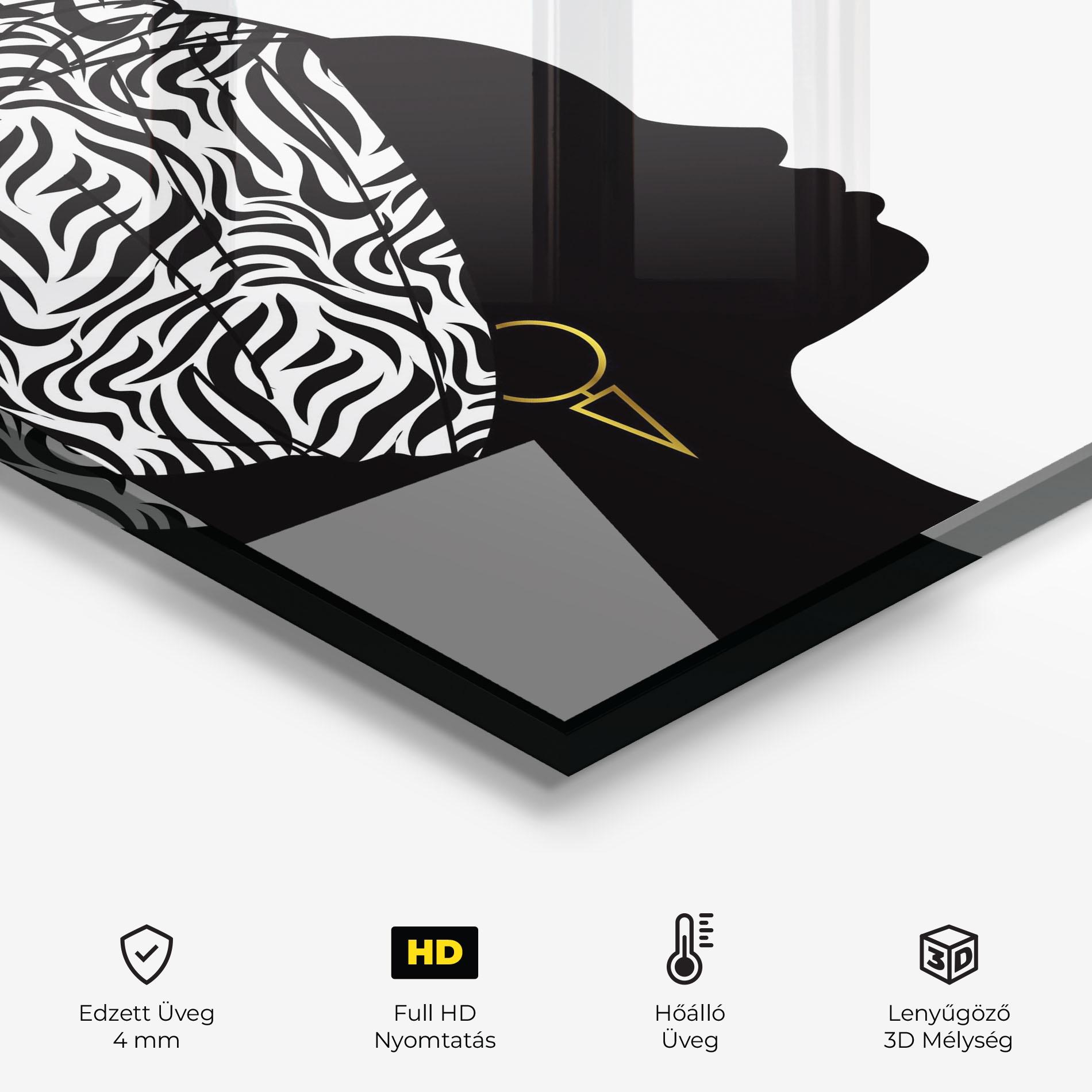 Konyhai üveg hátfal African Woman Talk mockup 2