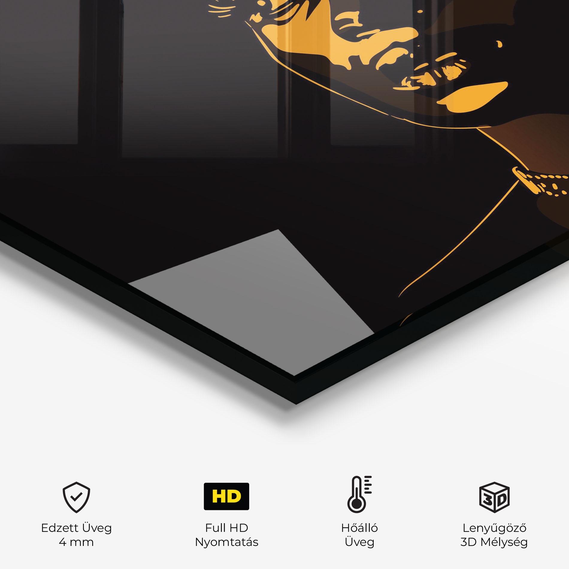 Konyhai üveg hátfal African Yellow Light mockup 2