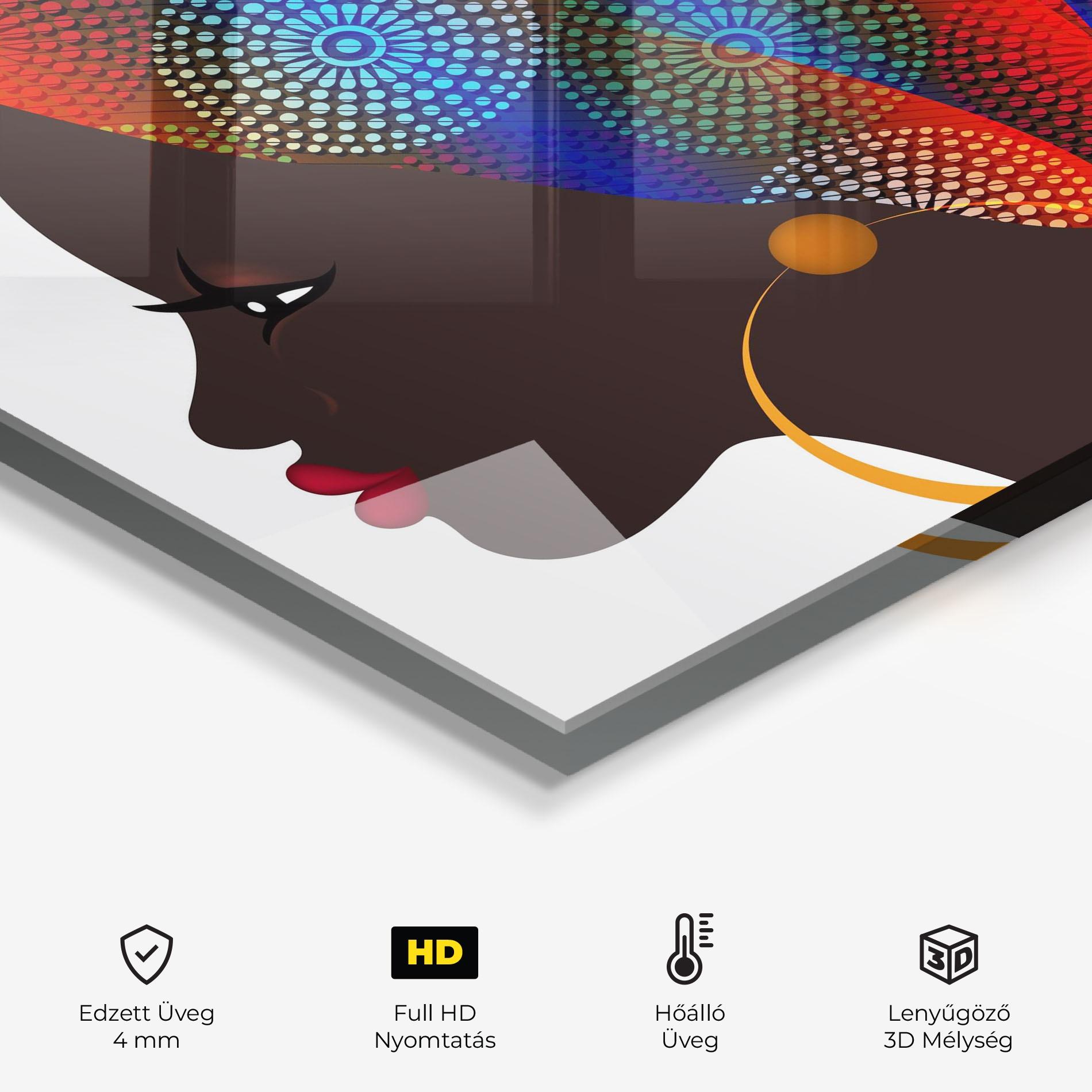 Konyhai üveg hátfal Afro Hairstyle mockup 2