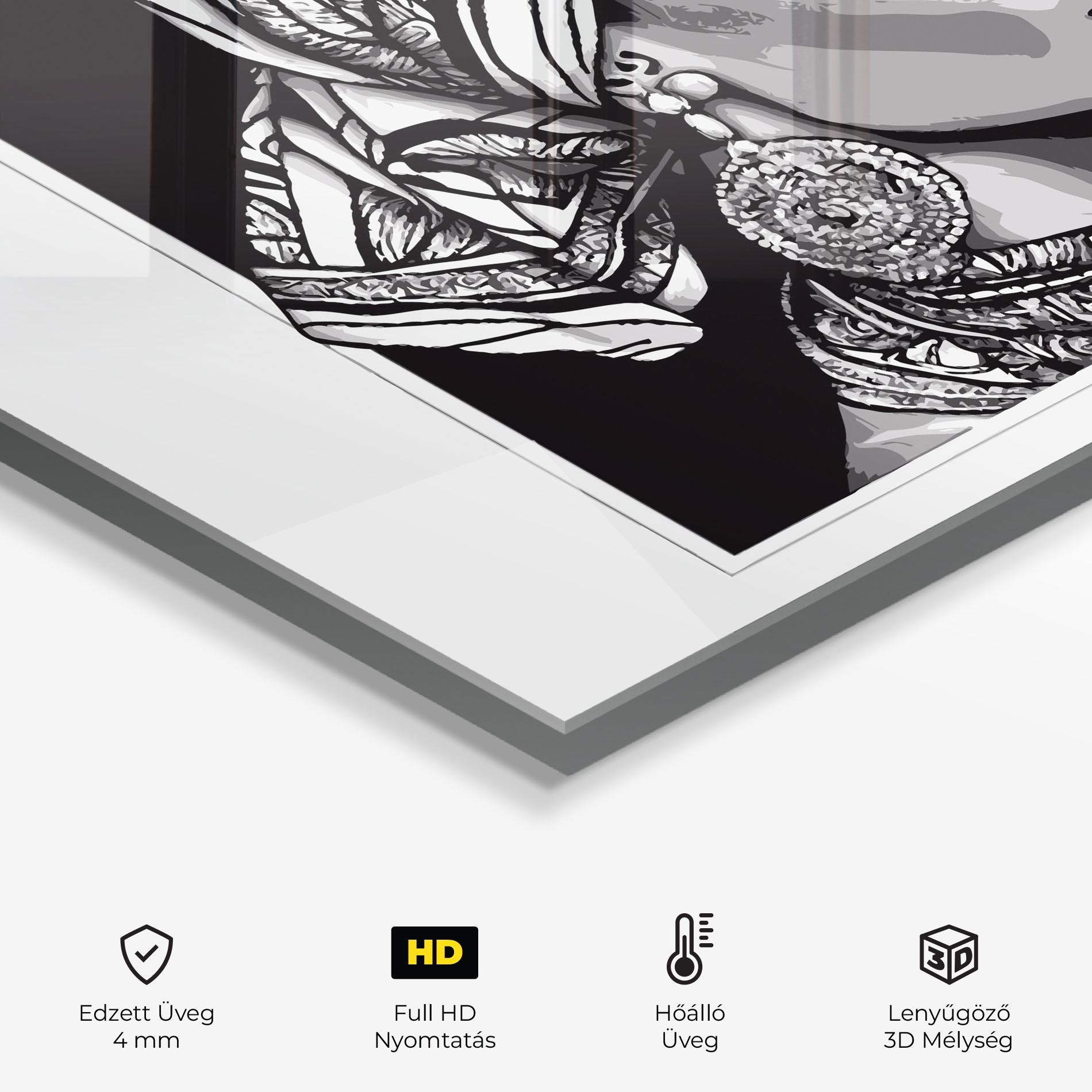 Konyhai üveg hátfal Beautiful African Lady mockup 2