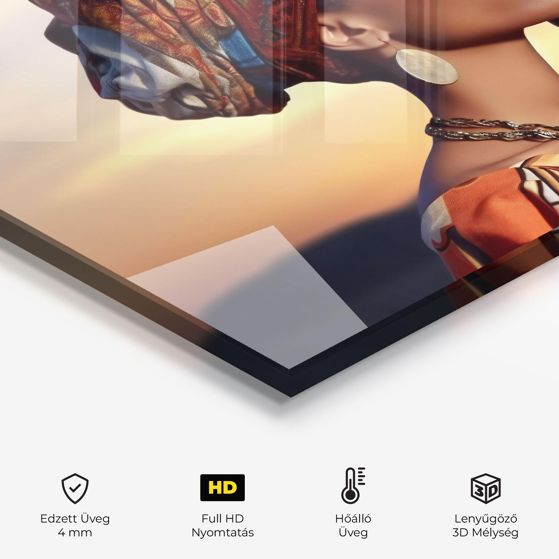 Konyhai üveg hátfal Beautiful African Sunset mockup 2