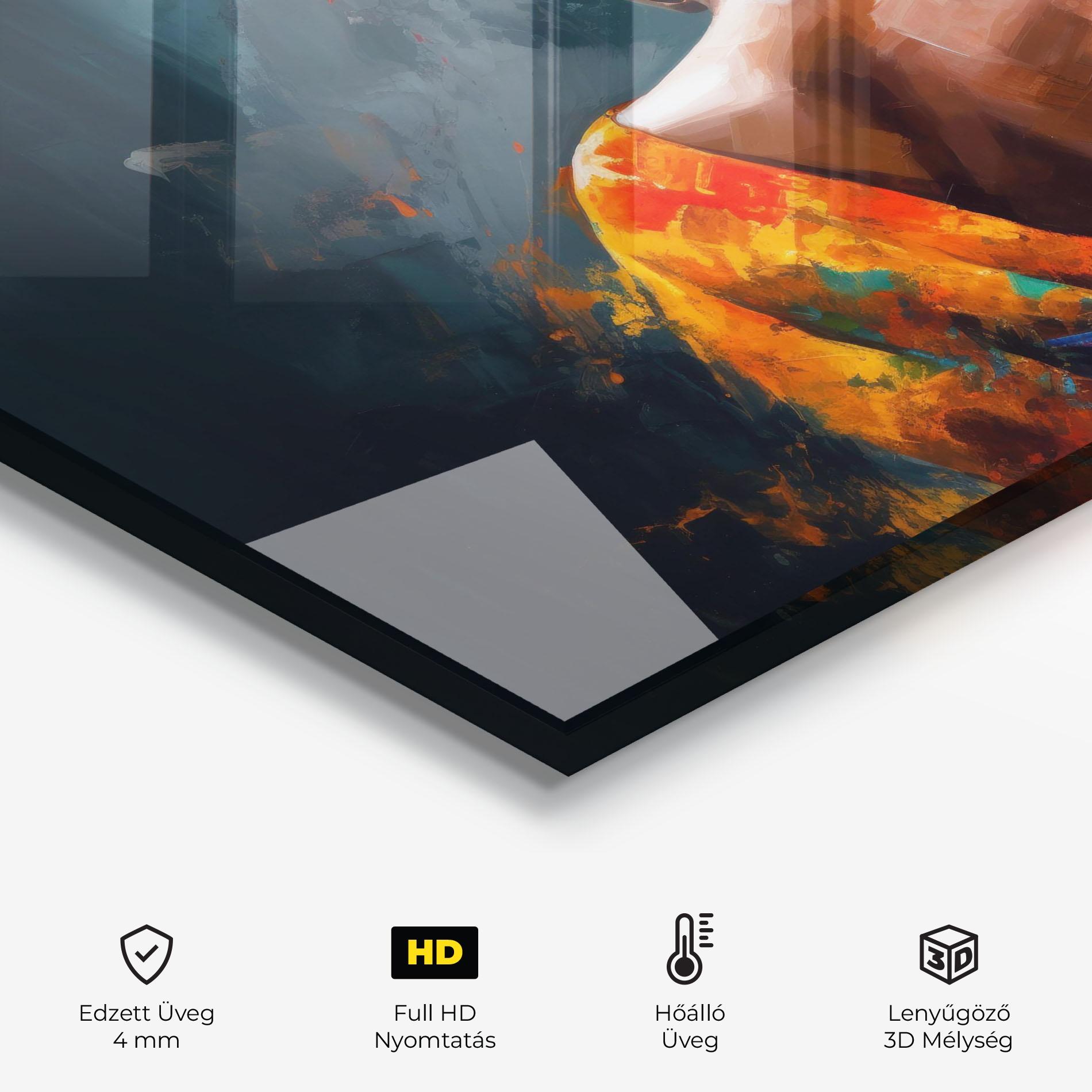 Konyhai üveg hátfal Colorful Turban Woman mockup 2