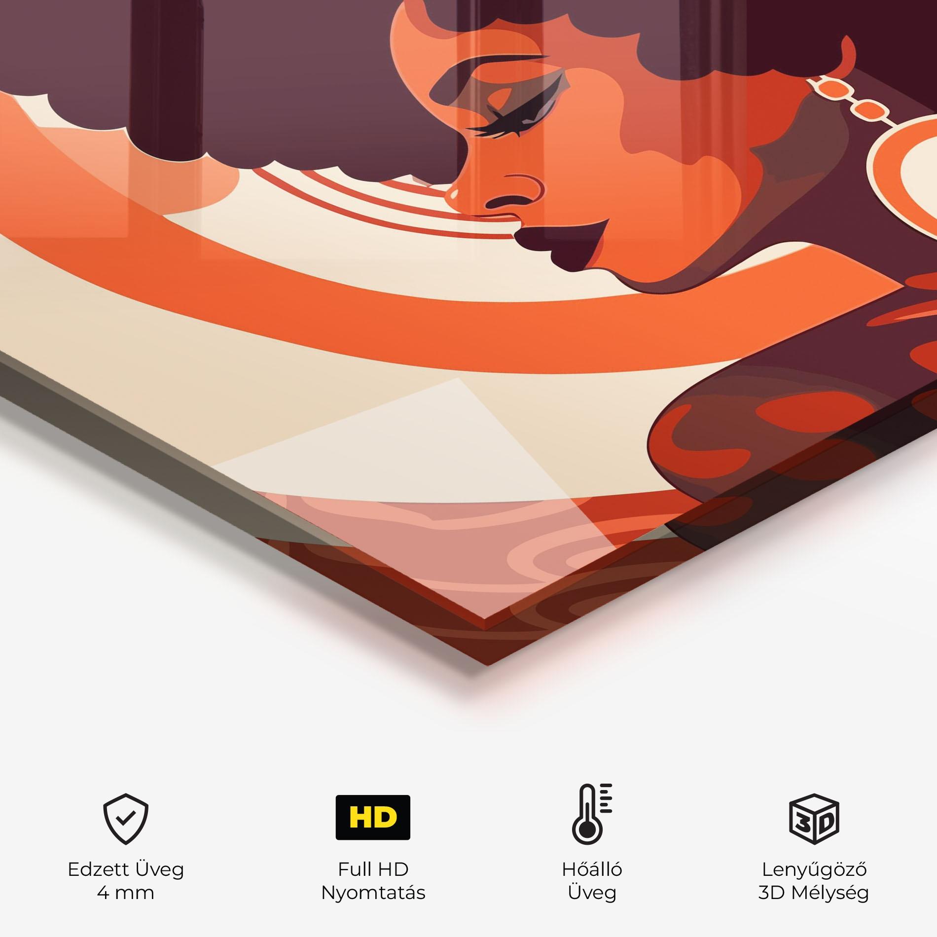 Konyhai üveg hátfal Disco Afro Style mockup 2