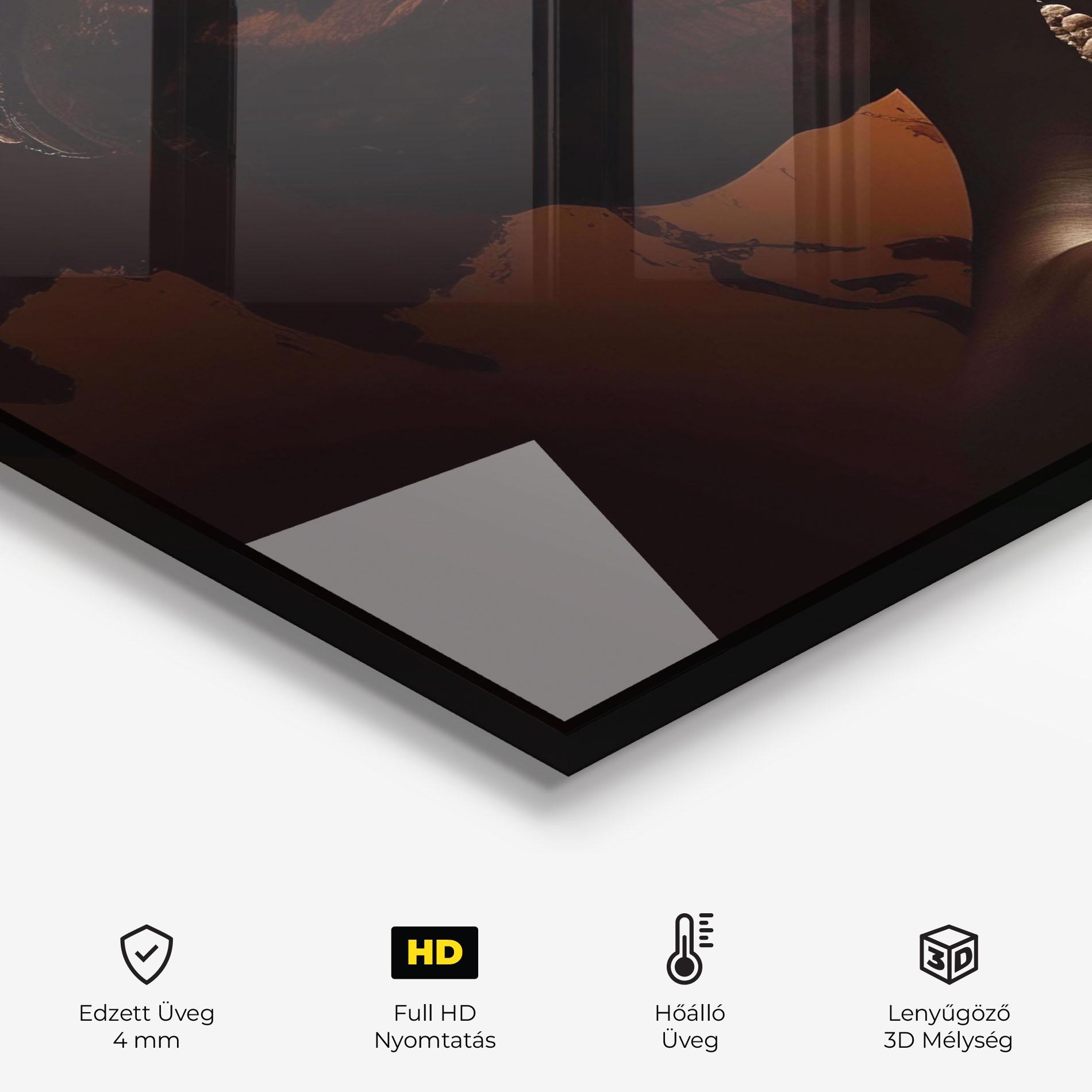 Konyhai üveg hátfal Interesting African Earrings mockup 2