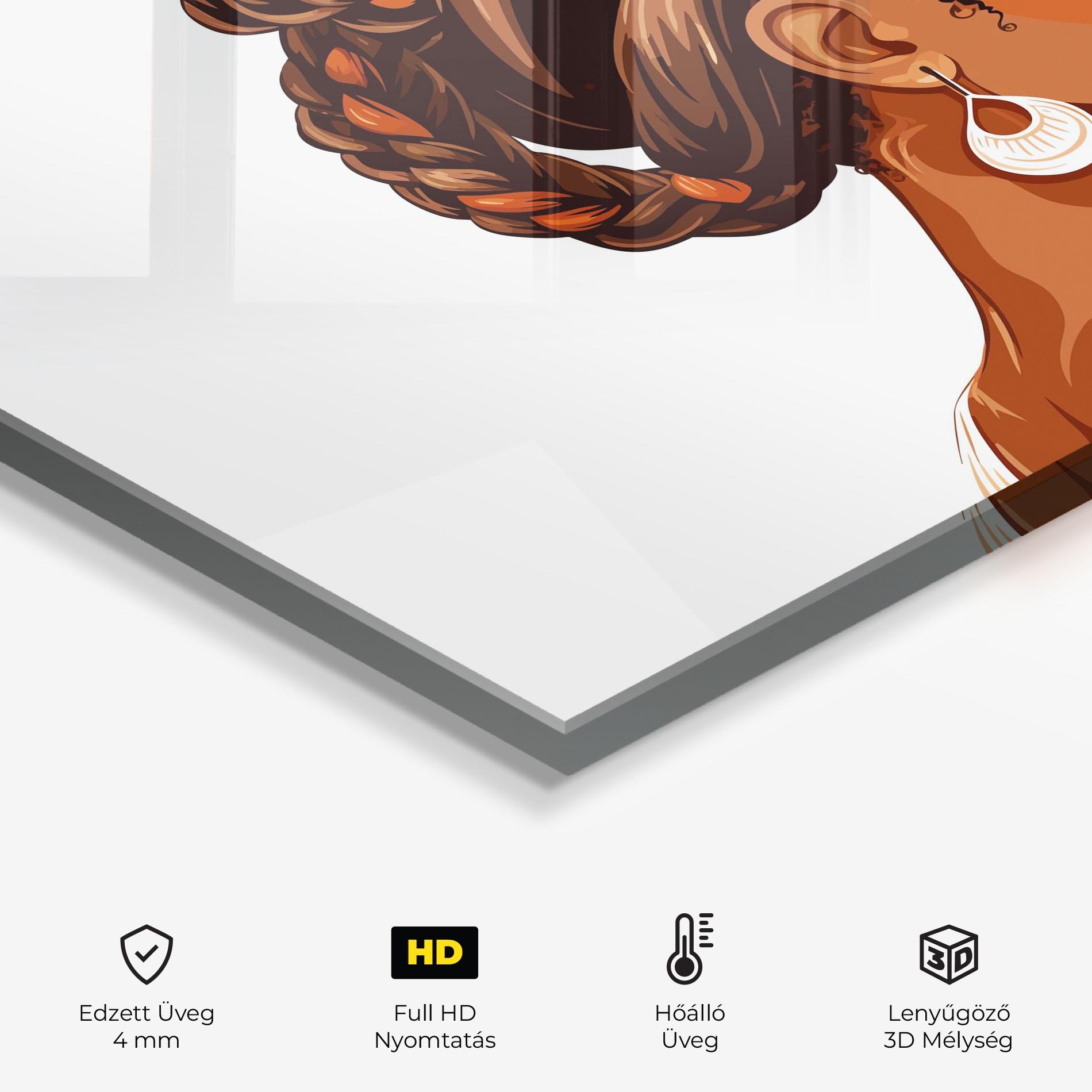 Konyhai üveg hátfal Pretty African Lady mockup 2